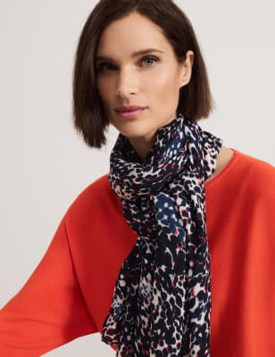 Phase Eight Women's Modal Blend Circle Print Scarf - Navy Mix, Navy Mix