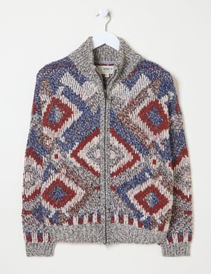 Fatface Women's Wool Blend Geometric Cardigan - 16 - Multi, Multi