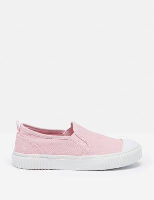 Joules Kids Canvas Trainers (8 Small - 2 Large) - 10 - Pink, Pink