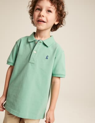 Joules Boys Pure Cotton Polo Shirt (2-12 Yrs) - 8y - Pink, Green,Blue,Pink