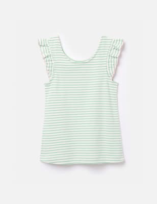 Joules Girls Pure Cotton Striped Vest (2-12 Yrs) - 8y - White Mix, White Mix