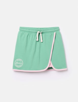 Joules Girls Pure Cotton Elasticated Waist Skort (2-12 Yrs) - 2y - Blue, Blue,Pink,Green