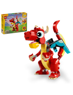 LEGO Creator Red Dragon 3in1 Animal Toy Set 31145 (6+ Yrs)