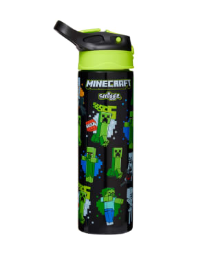 Smiggle Kids Minecraft Printed Water Bottle (3+ Yrs) - Black, Black