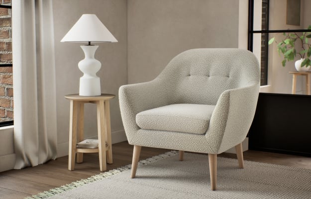 M&S Emilie Armchair - CHR - Oatmeal, Oatmeal,Natural