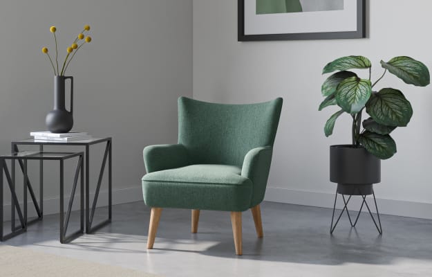 M&S Elliot Armchair - CHR - Pearl Grey, Green,Pearl Grey,Neutral,Midnight Navy,Ochre,Dark Teal,Fern 