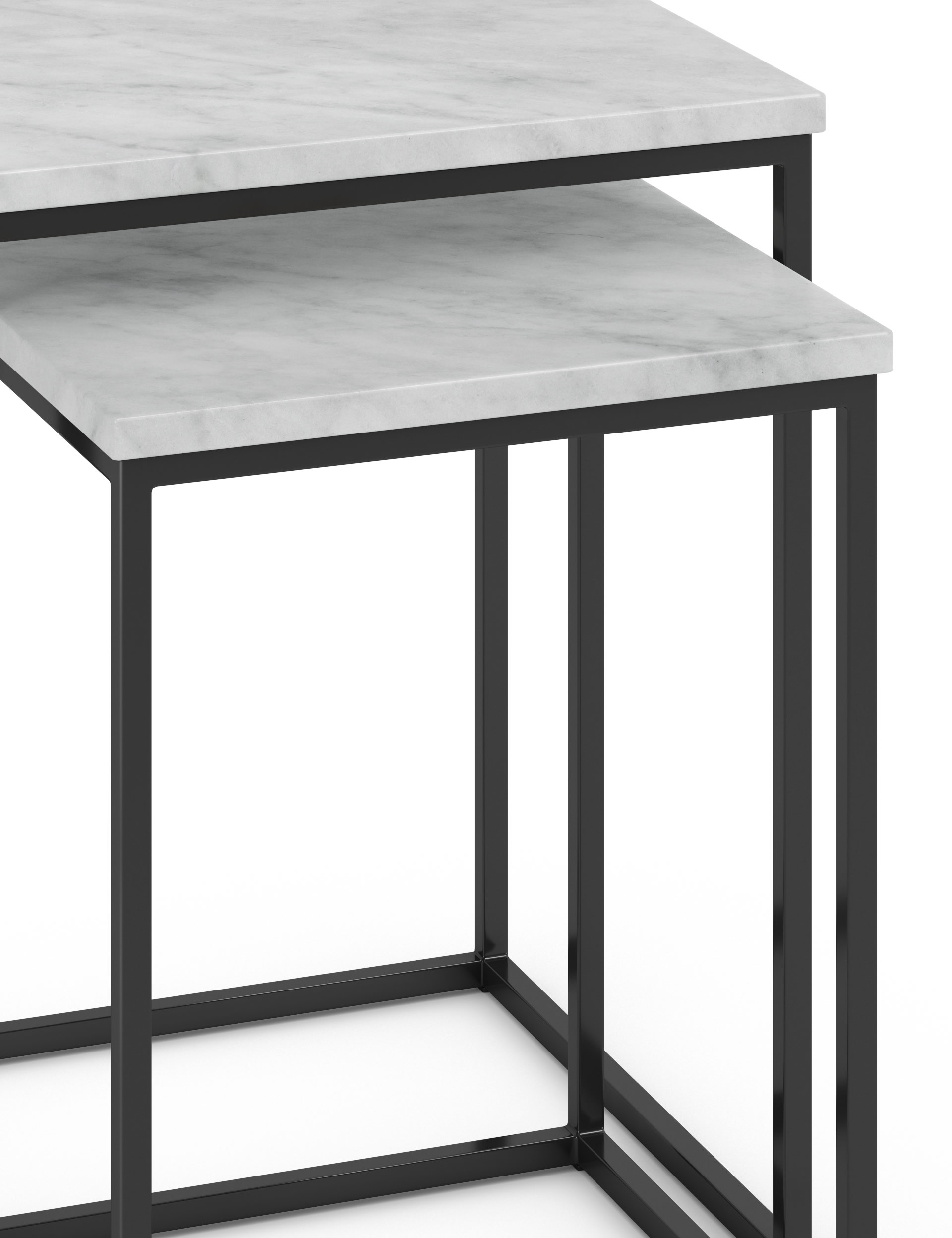 M&S Collection Farley Nest of Tables - Marble, Marble