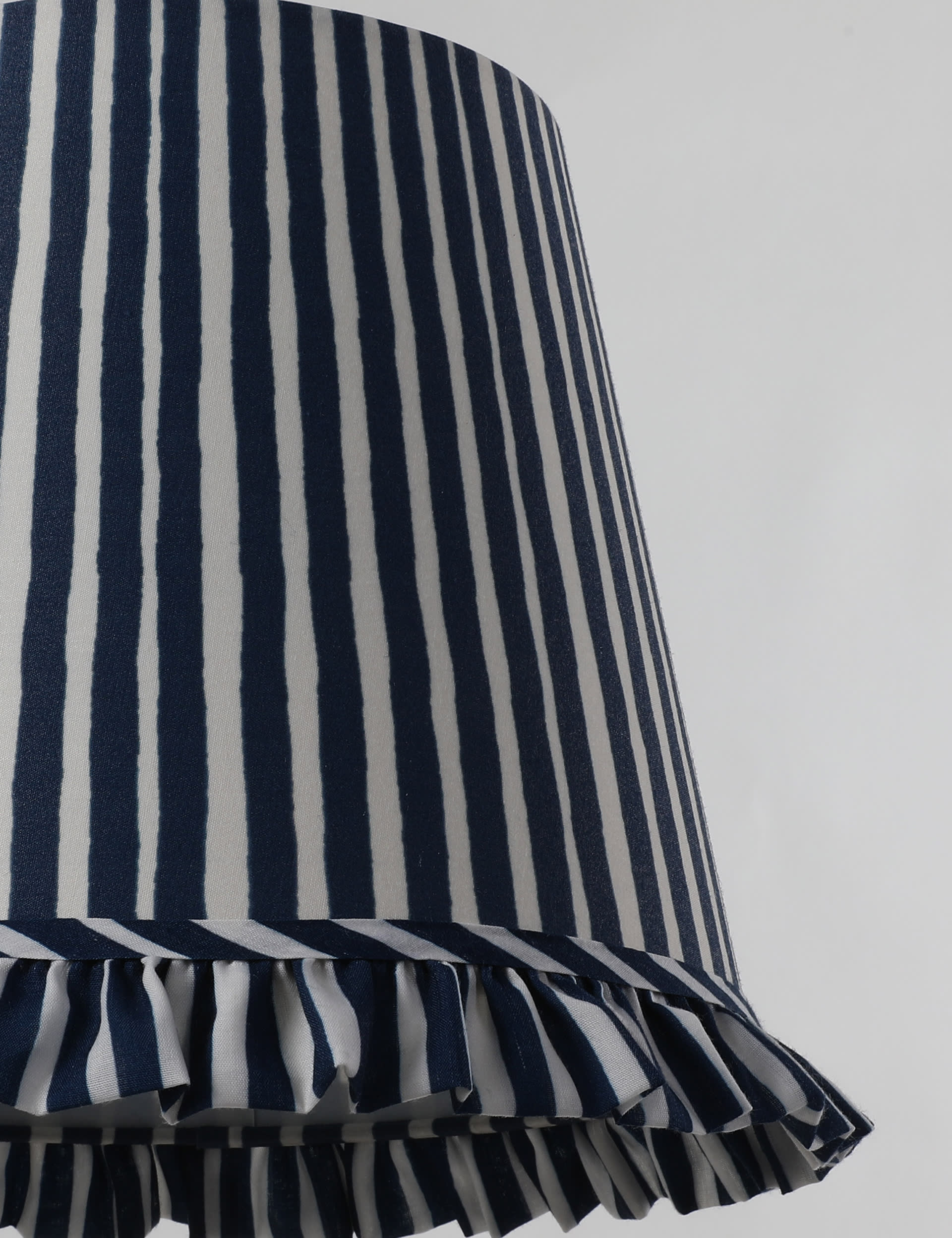 M&S Collection Watercolour Stripe Ruffle Edge Lamp Shade - Navy, Ochre,Navy,Dark Red