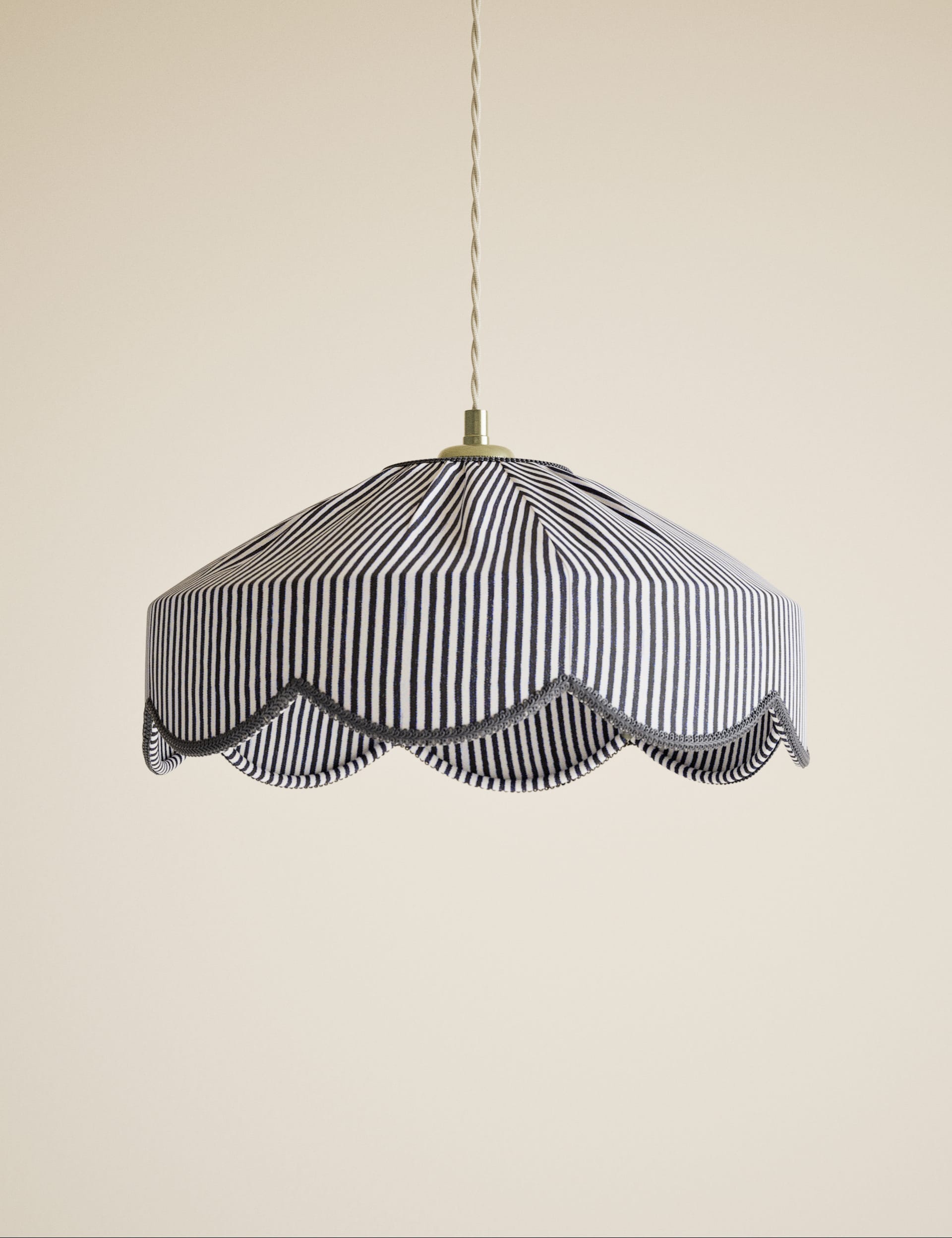 M&S Collection Striped Scallop Lamp Shade - Blue, Red,Blue