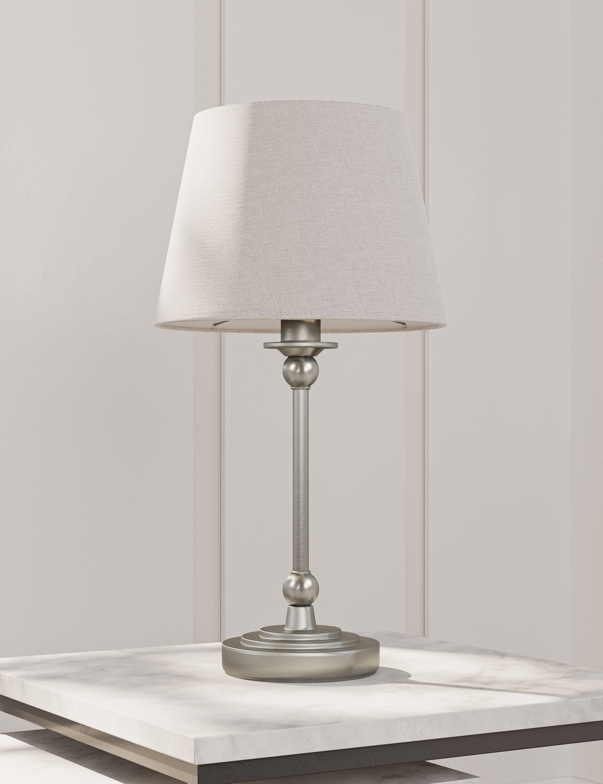 M&S Collection Blair Table Lamp - Grey Mix, Grey Mix,Black Mix