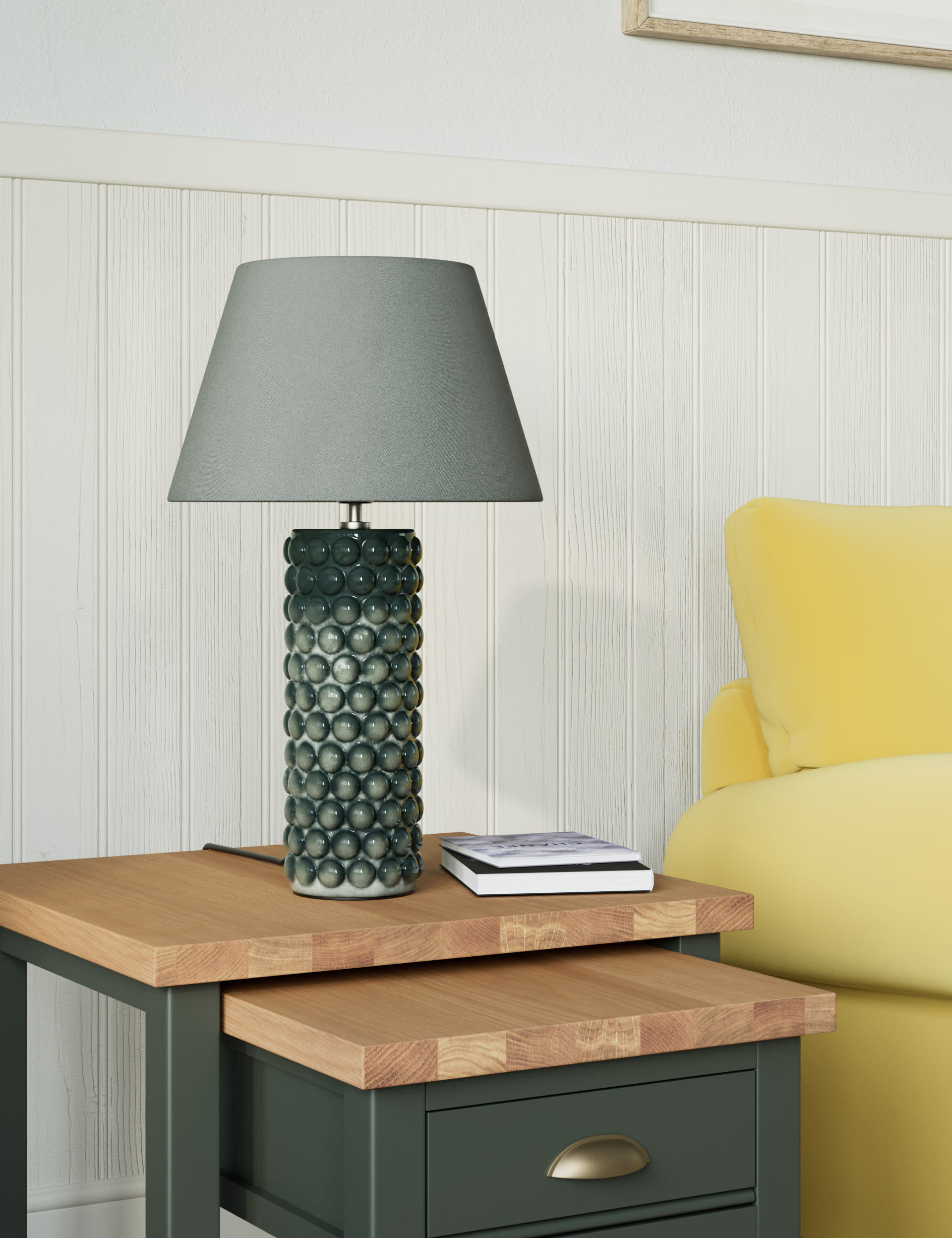 M&S Collection Bobble Table Lamp - Green, Green