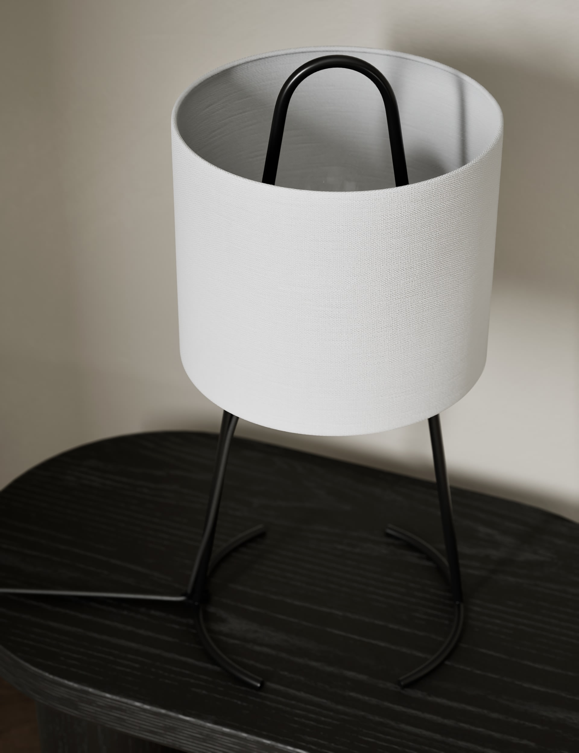 M&S X Kelly Hoppen Tripod Table Lamp - Black, Black