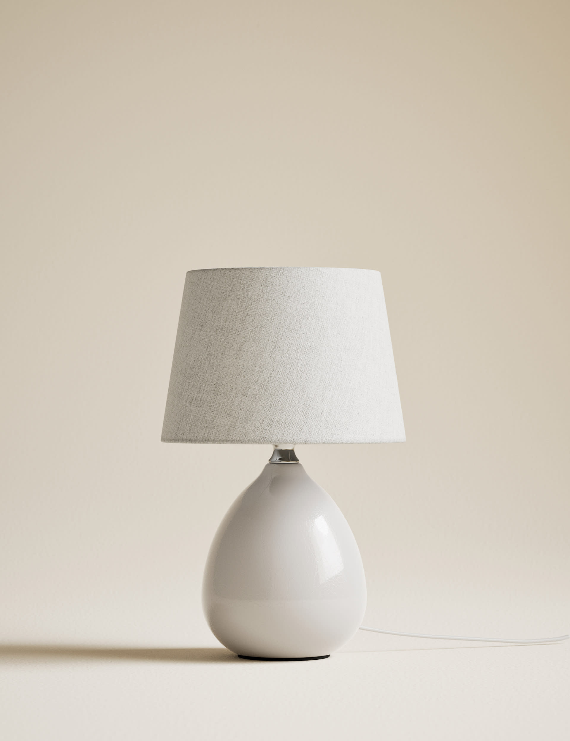 M&S Collection Ceramic Table Lamp - Cream, Cream