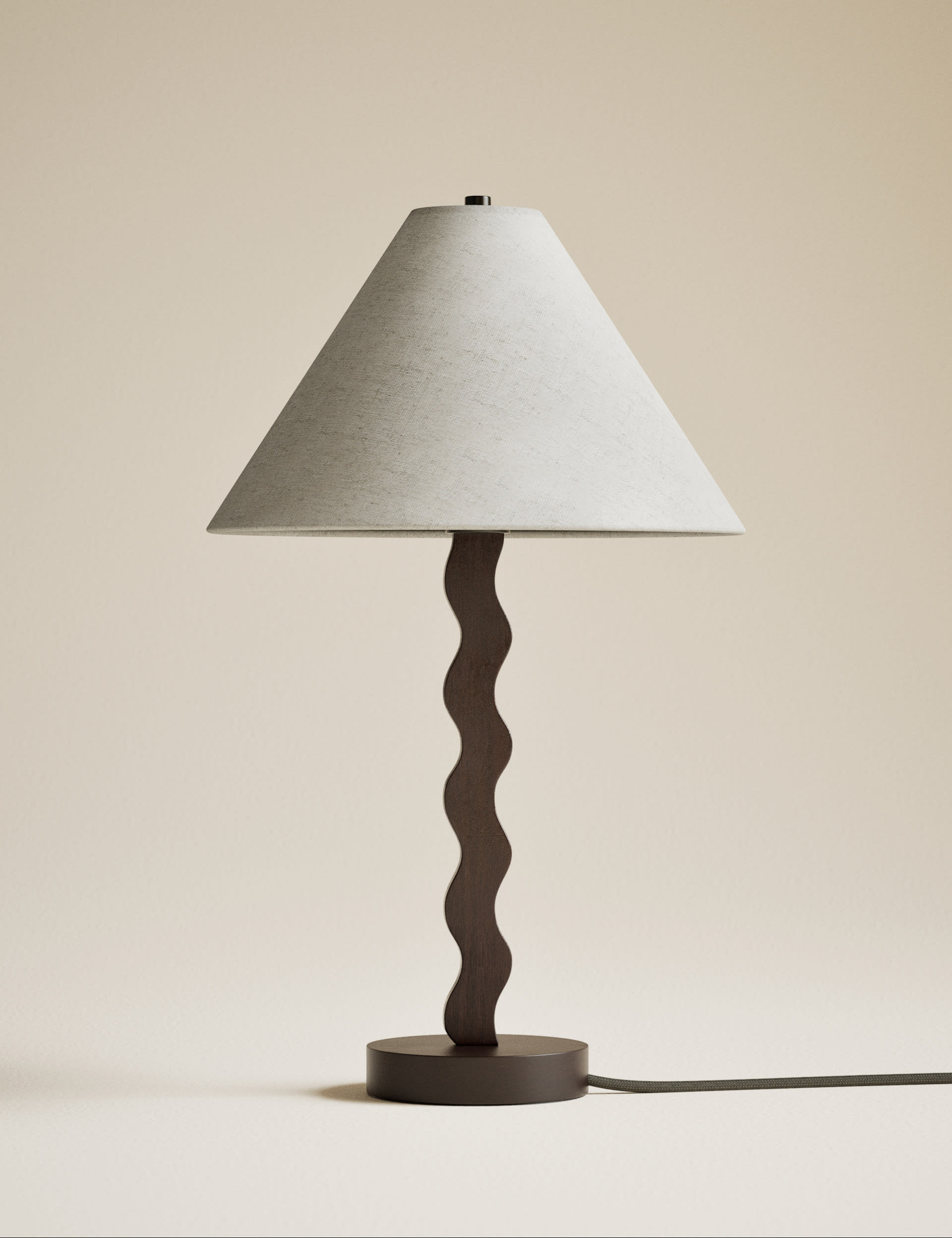 M&S Collection Wooden Wobble Table Lamp - Brown, Brown