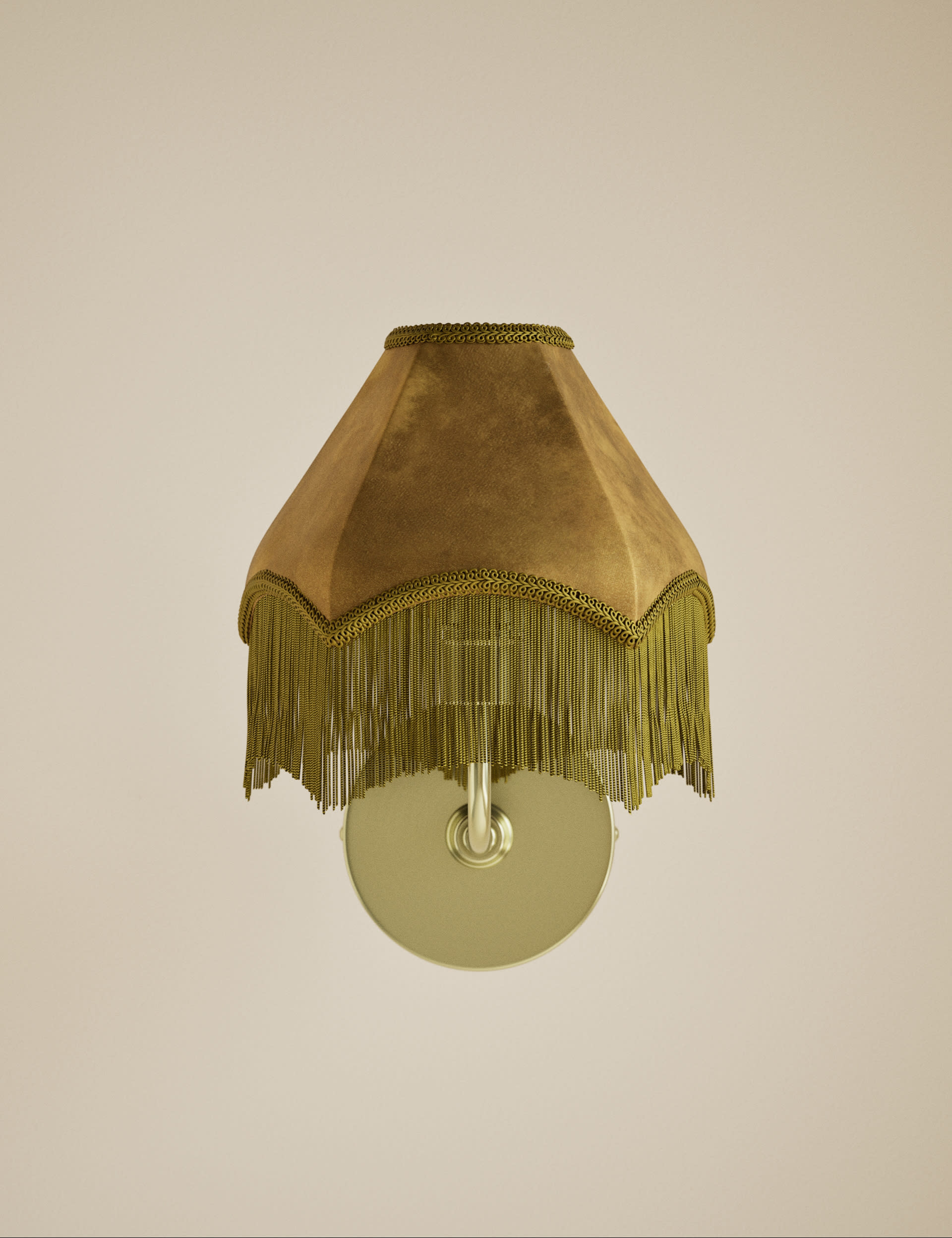 M&S Collection Velvet Fringed Wall Light - Ochre, Ochre