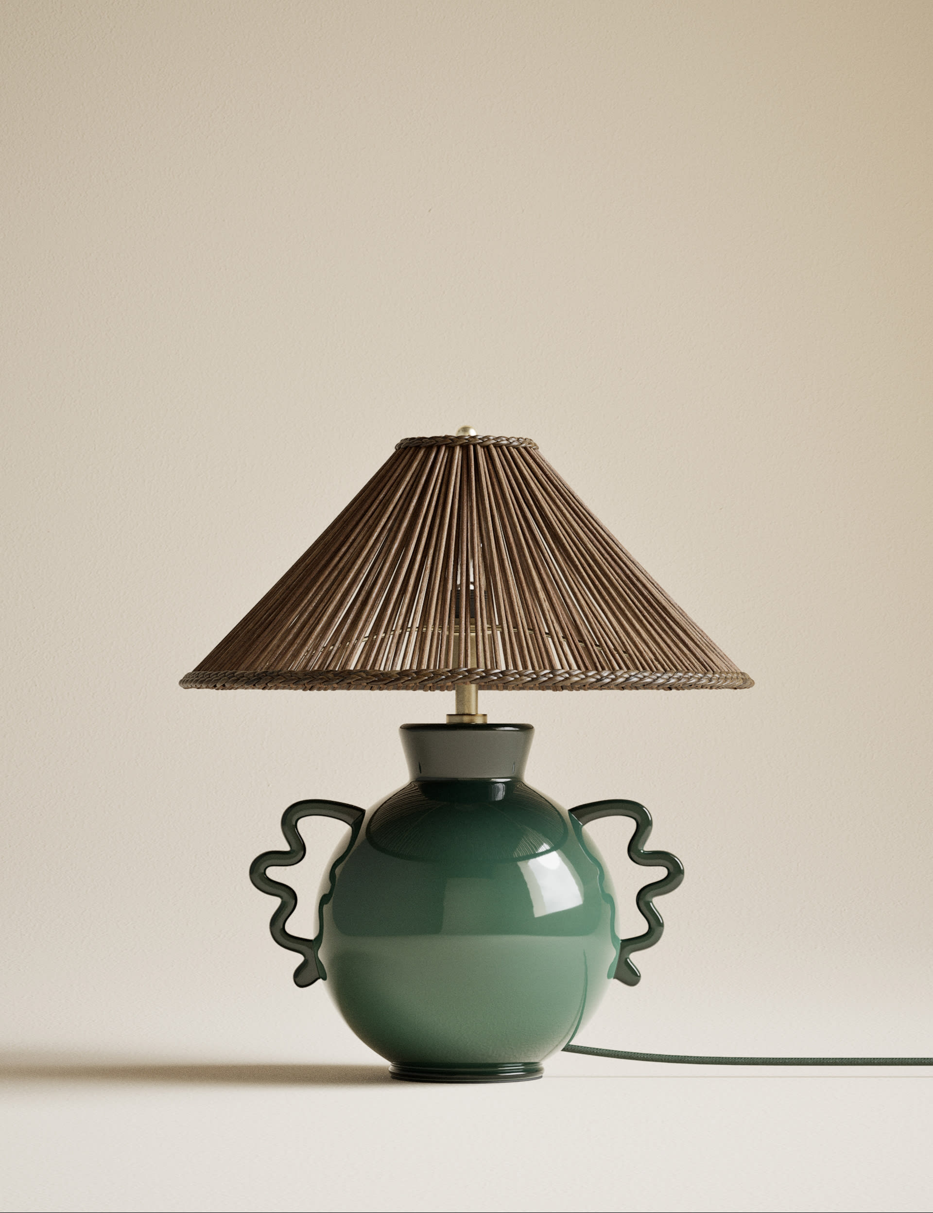 M&S Collection Remi Table Lamp - Green, Green