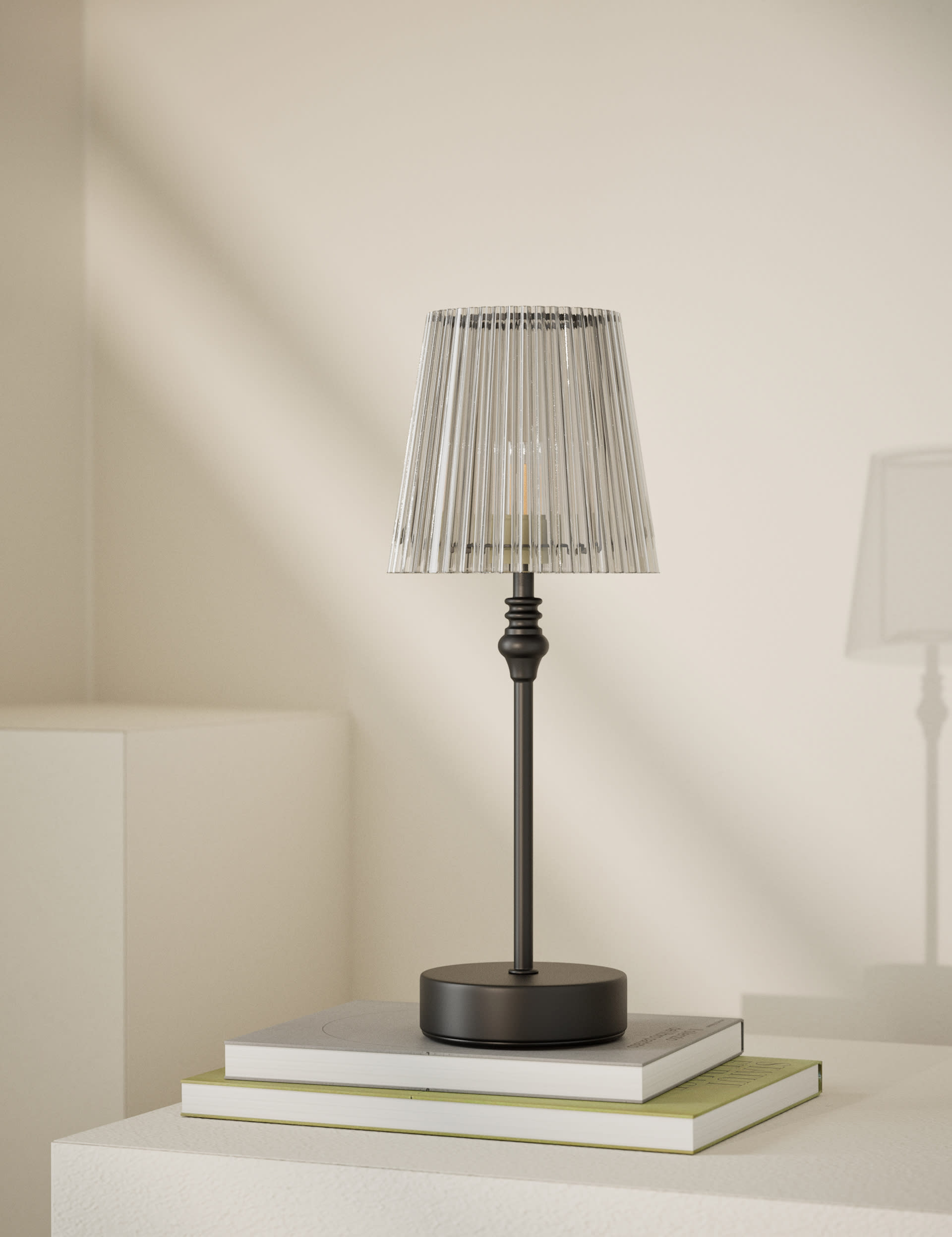 M&S Collection Metal Rechargeable Table Lamp - Black, Black