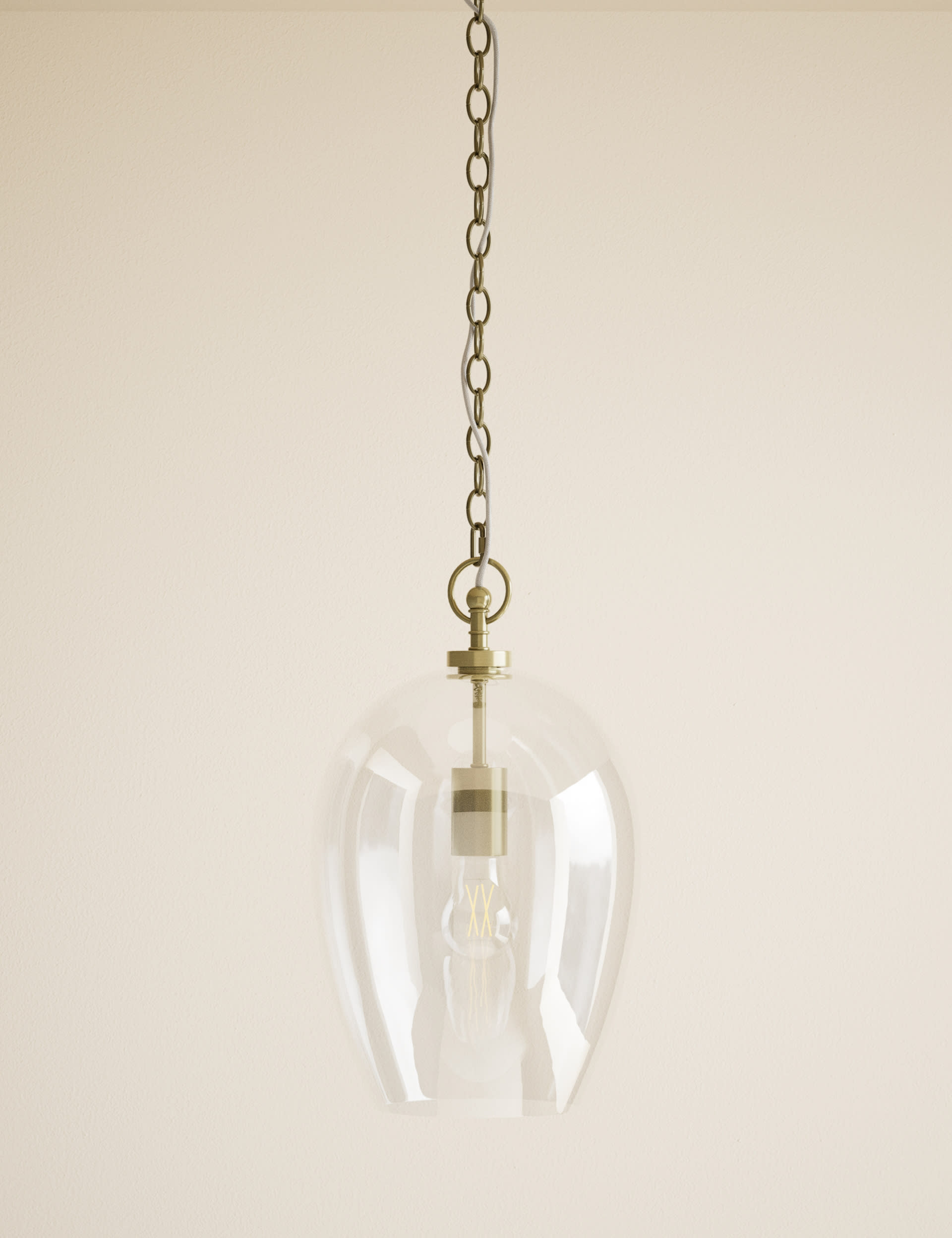 M&S Collection Glass Pendant Light - Clear, Clear