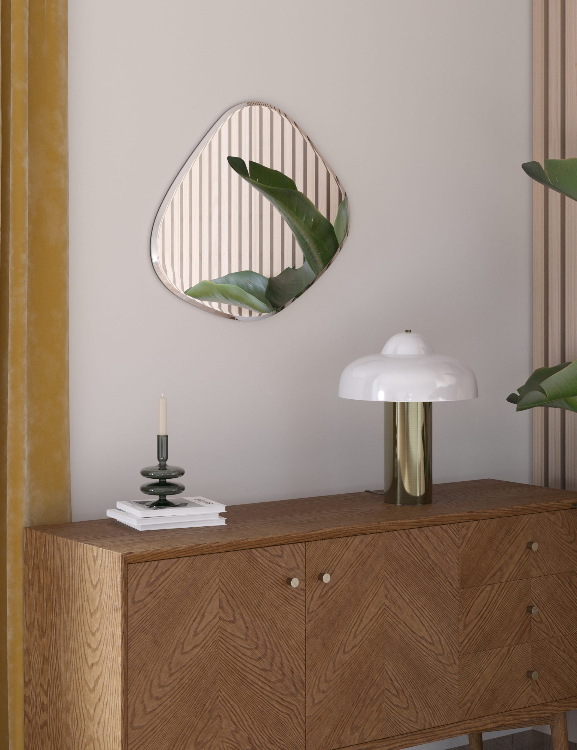 M&S Collection Medium Curved Hanging Wall Mirror