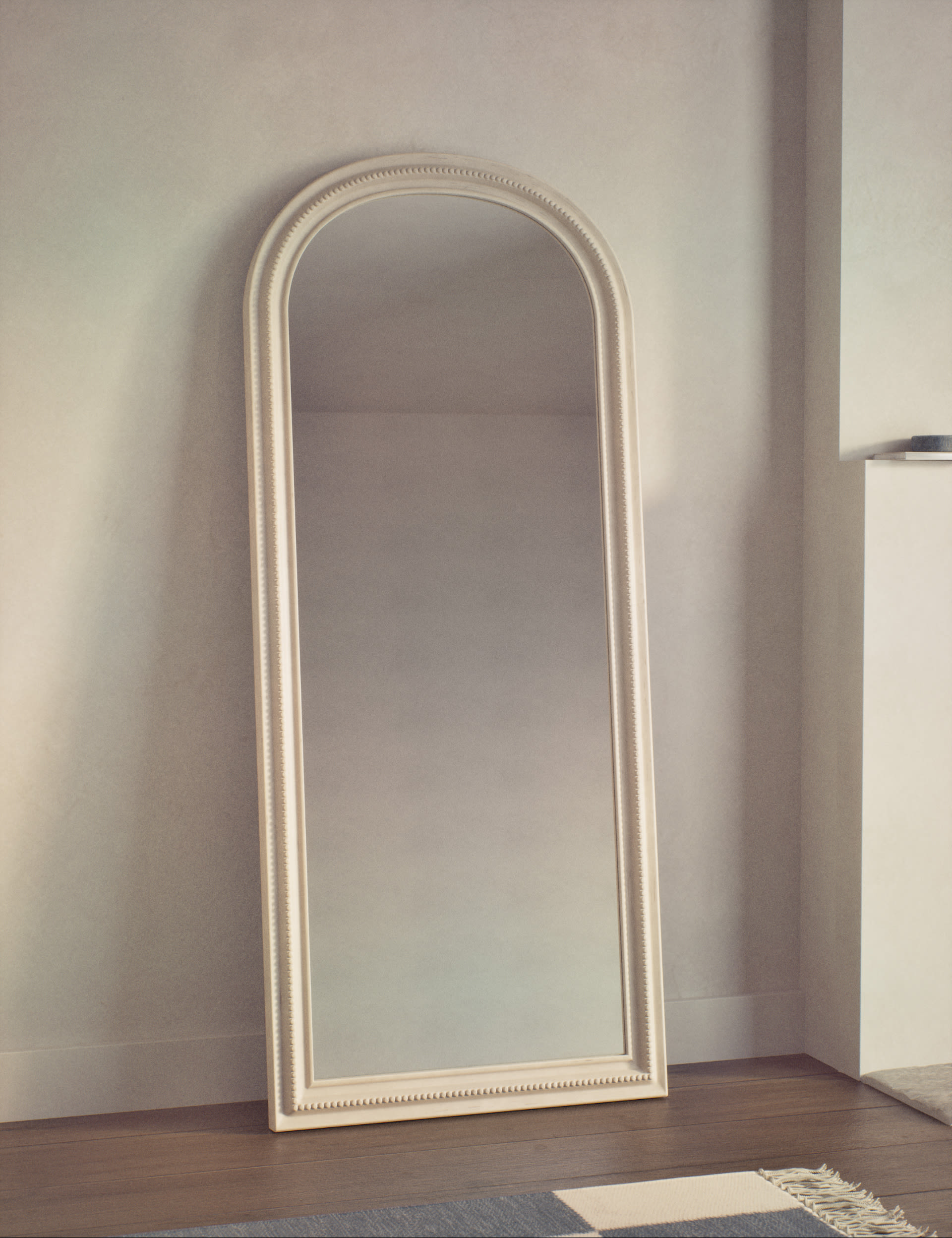 M&S Collection Daphne Arch Free Standing Mirror - White, White