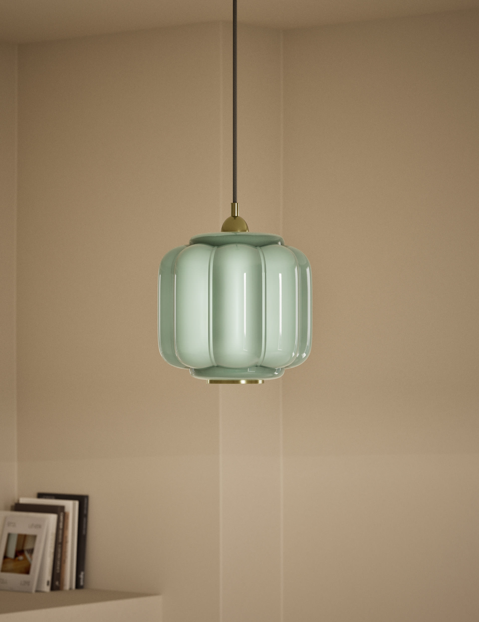 M&S Collection Agnes Pendant Light - Green, Green