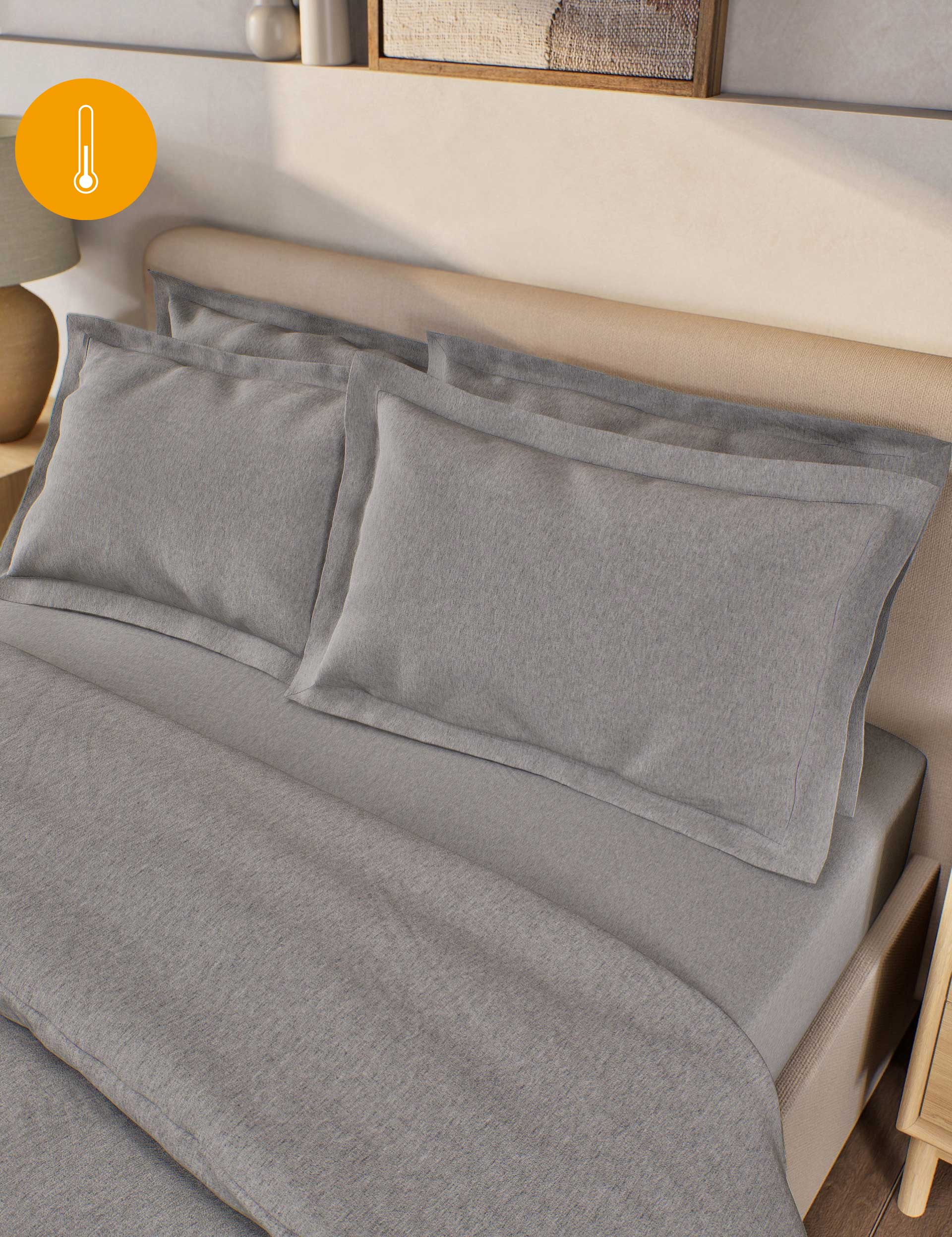 M&S Collection 2 Pack Pure Brushed Cotton Oxford Pillowcases - Grey Marl, Sand,Petrol,White,Clay,Bis