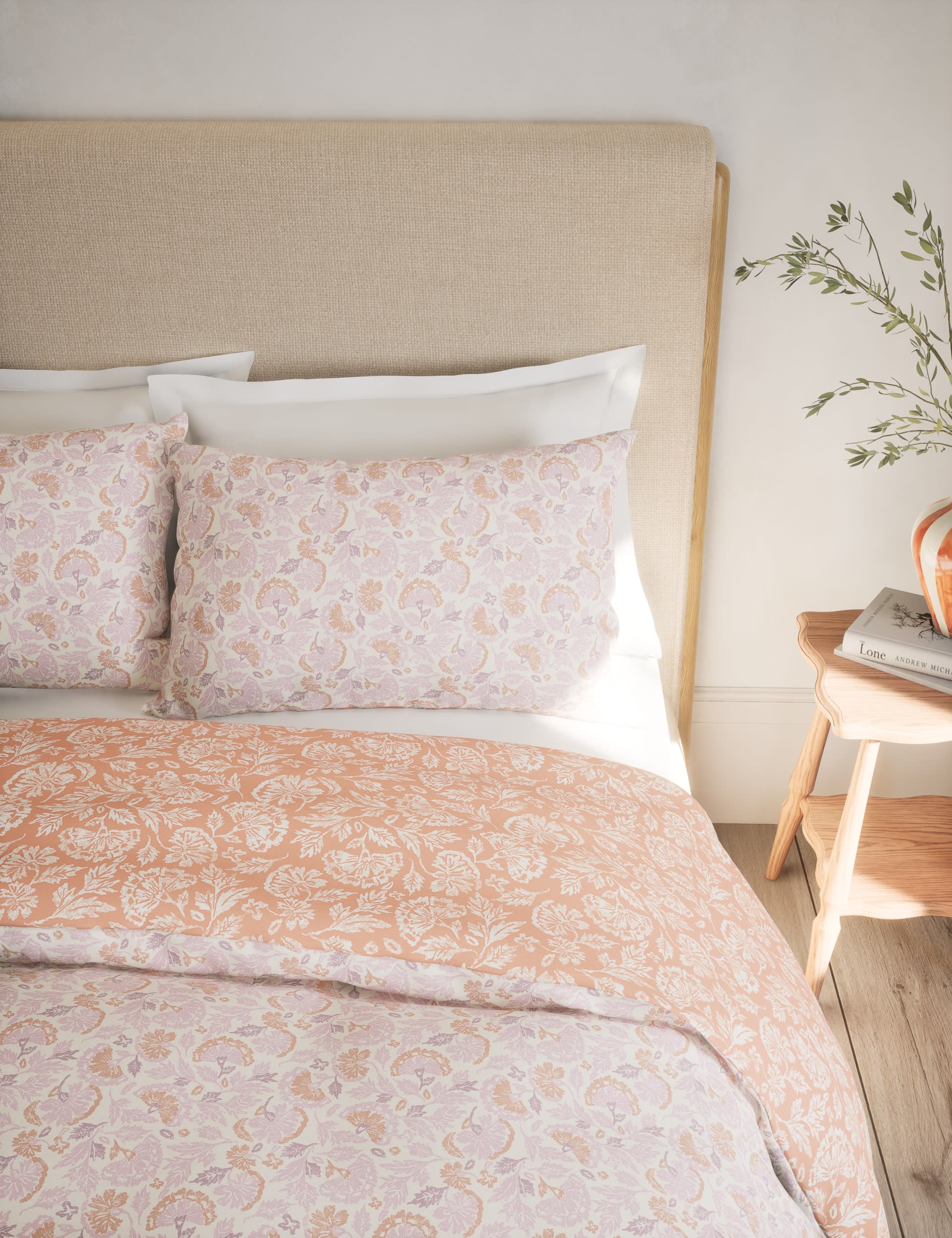 M&S Collection Cotton Blend Floral Bedding Set - SGL - Pink Mix, Pink Mix