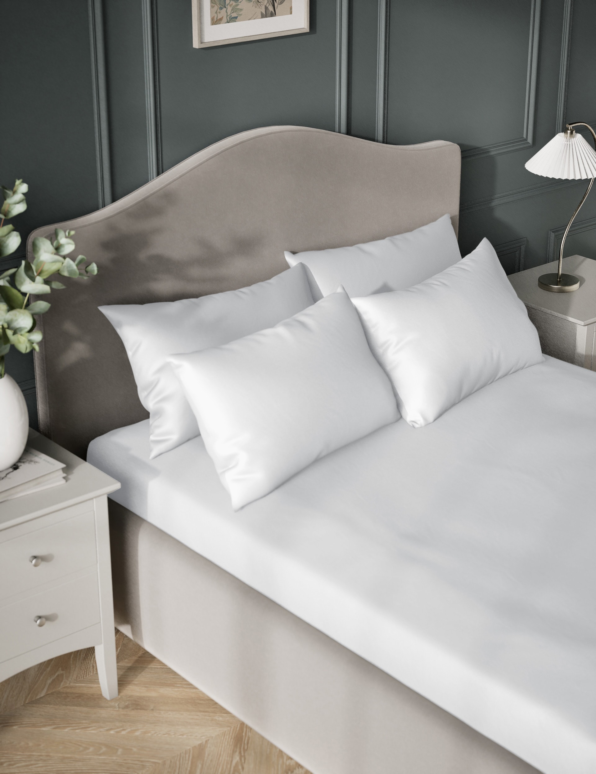 M&S Collection Egyptian Cotton Sateen 400 Thread Count Flat Sheet - SGL - White, Teal,Navy,Sage,Duck