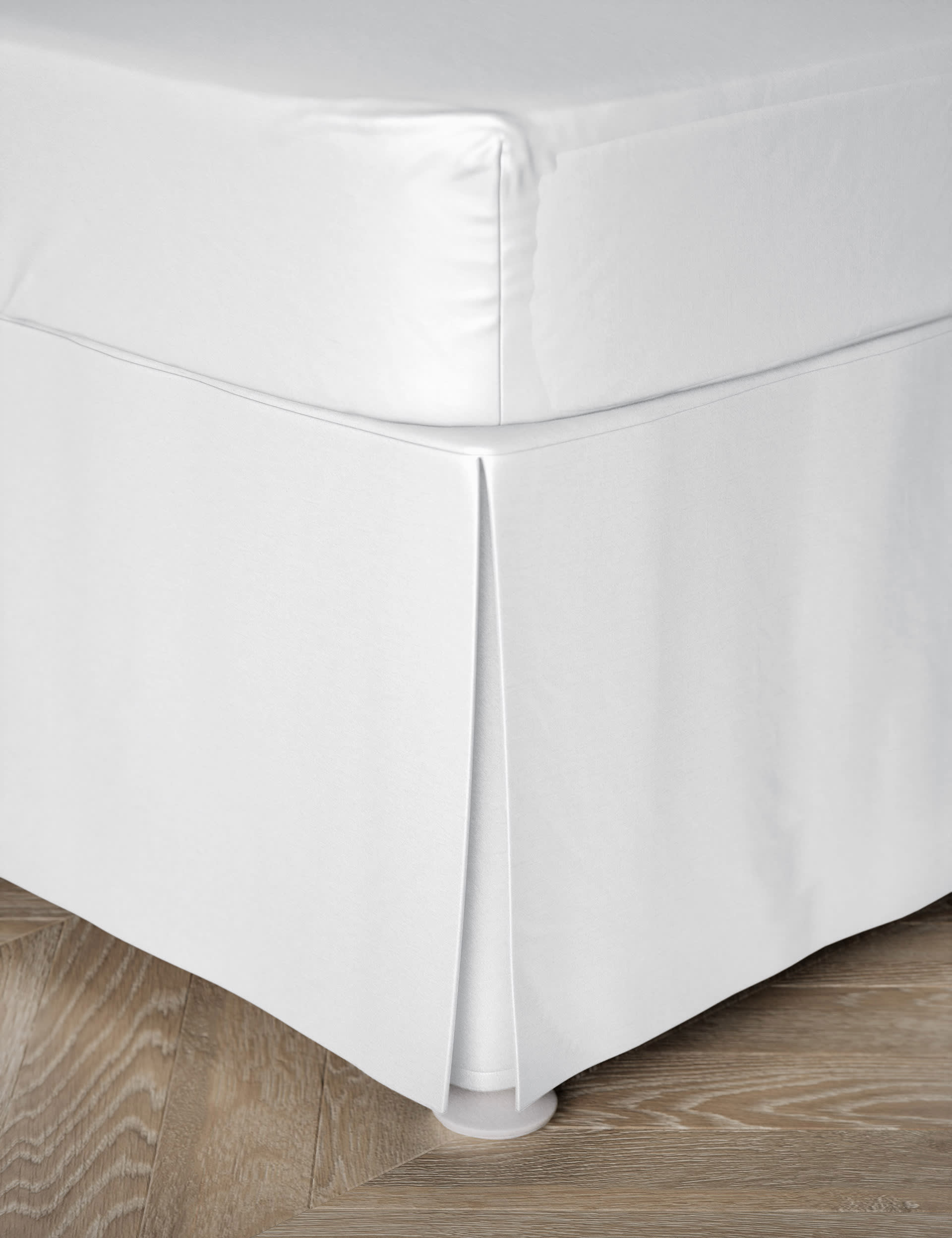 M&S Collection Pure Cotton Sateen 400 Thread Count Base Valance Sheet - DBL - White, Pearl Grey,Sage