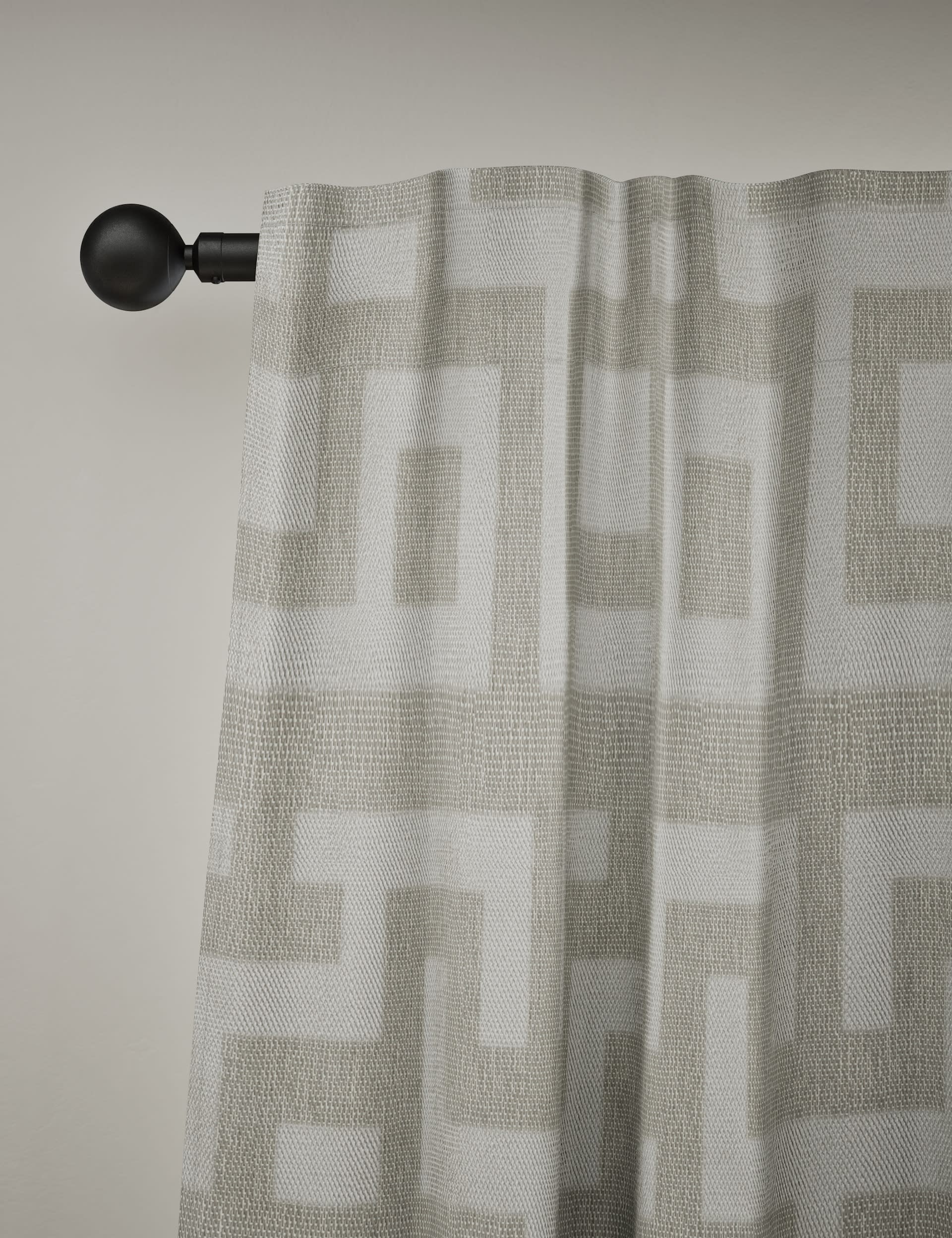 M&S X Kelly Hoppen Geometric Multiway Curtains - WDR54 - Grey Mix, Grey Mix,Taupe Mix