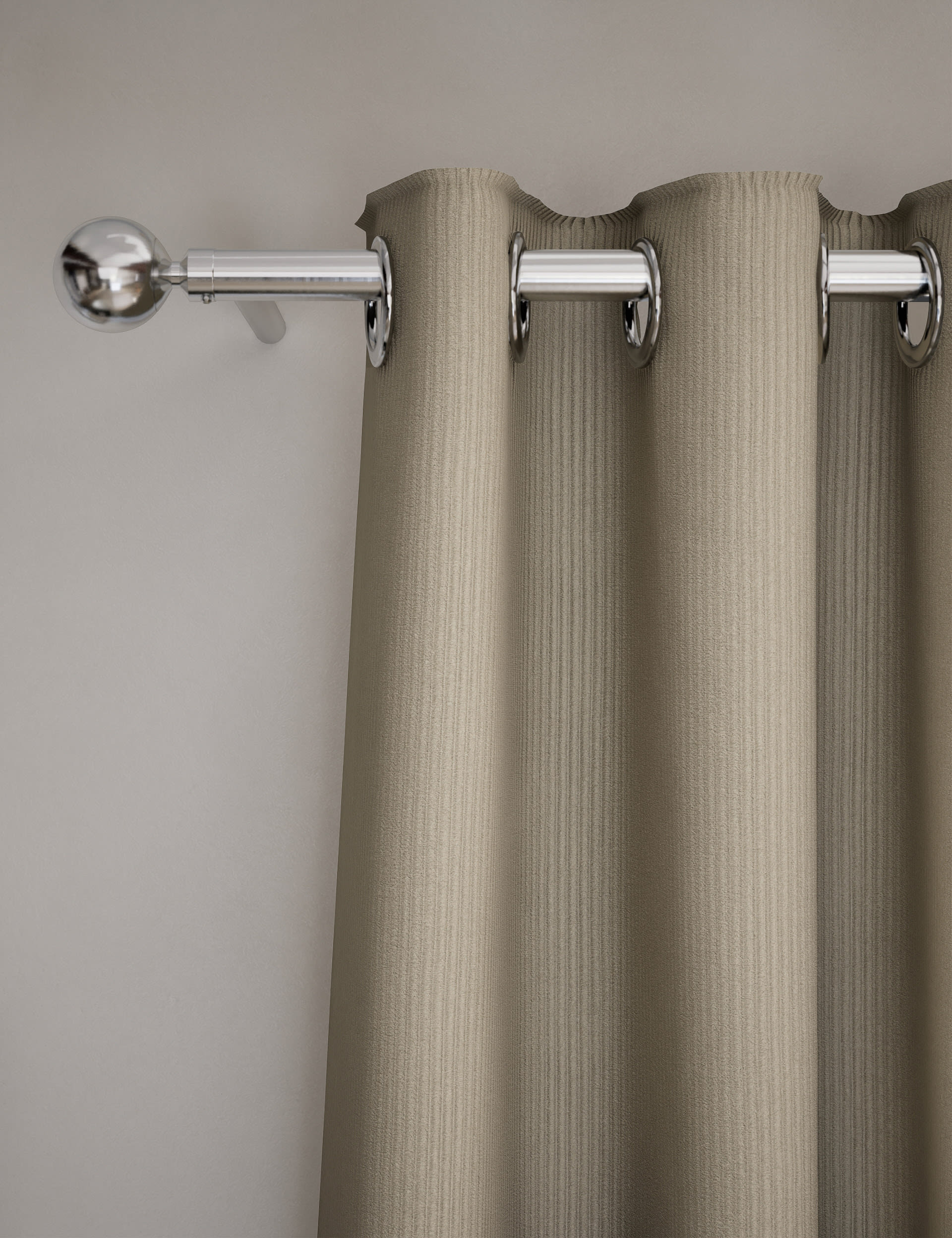 M&S Collection Velvet Ribbed Eyelet Blackout Curtains - WDR54 - Champagne, Champagne