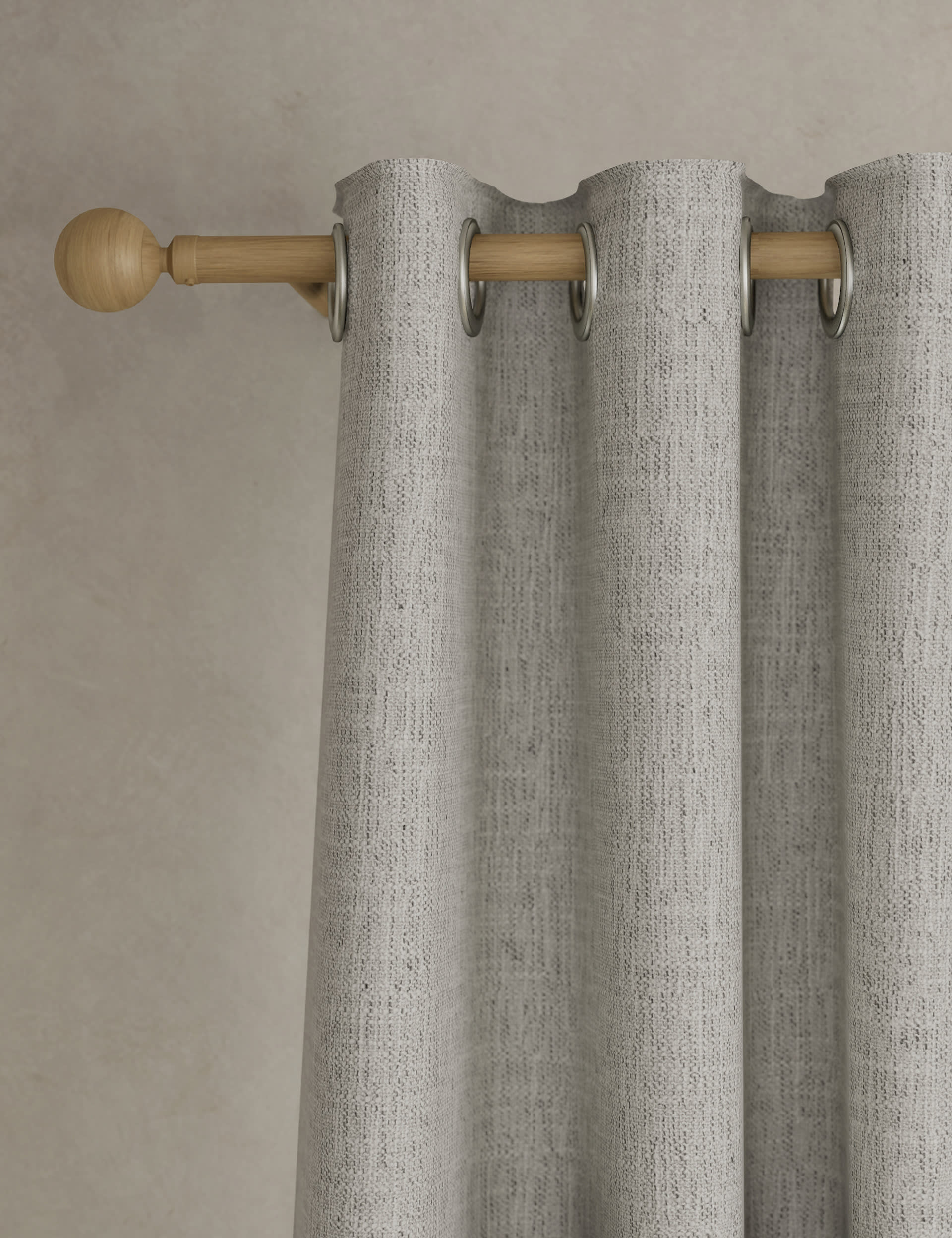 M&S Collection Marl Weave Eyelet Curtains - EW90 - Cream Mix, Cream Mix