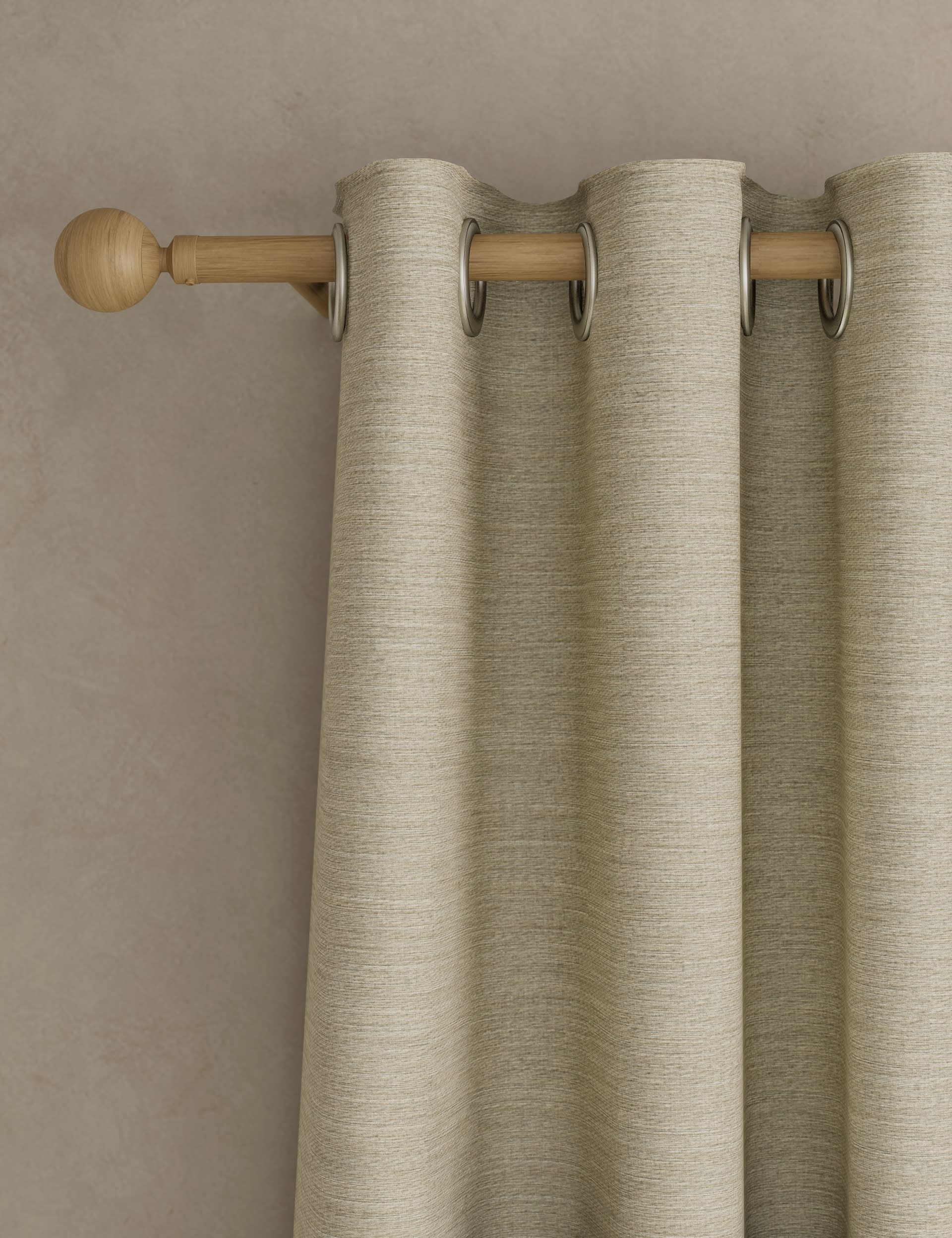 M&S Collection Textured Eyelet Curtains - WDR90 - Cream, Cream