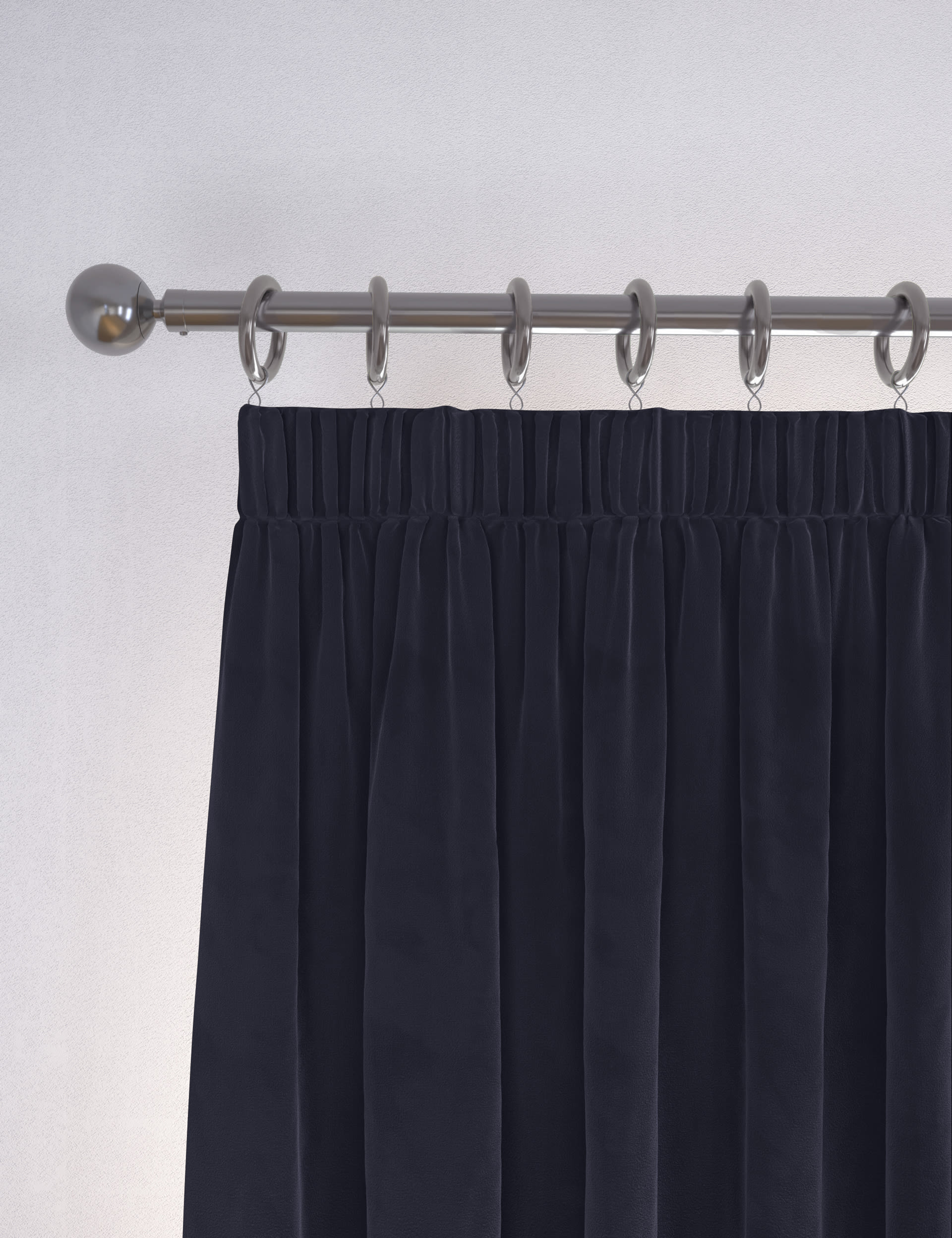 M&S Collection Velvet Pencil Pleat Thermal Curtains - WDR90 - Navy, Navy,Mauve,Light Green,Green,Cha