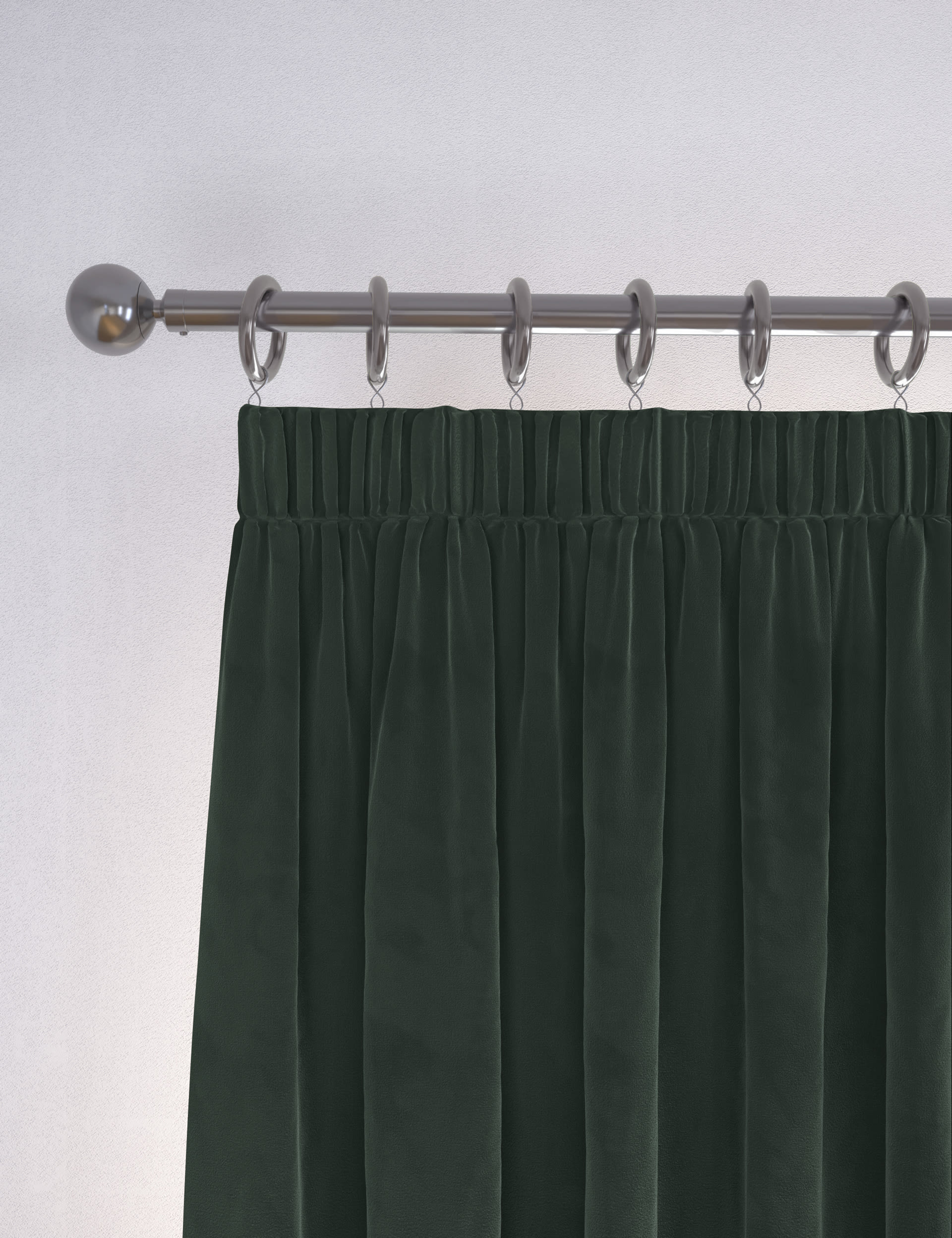 M&S Collection Velvet Pencil Pleat Thermal Curtains - EW72 - Forest Green, Champagne,Light Green,Gre