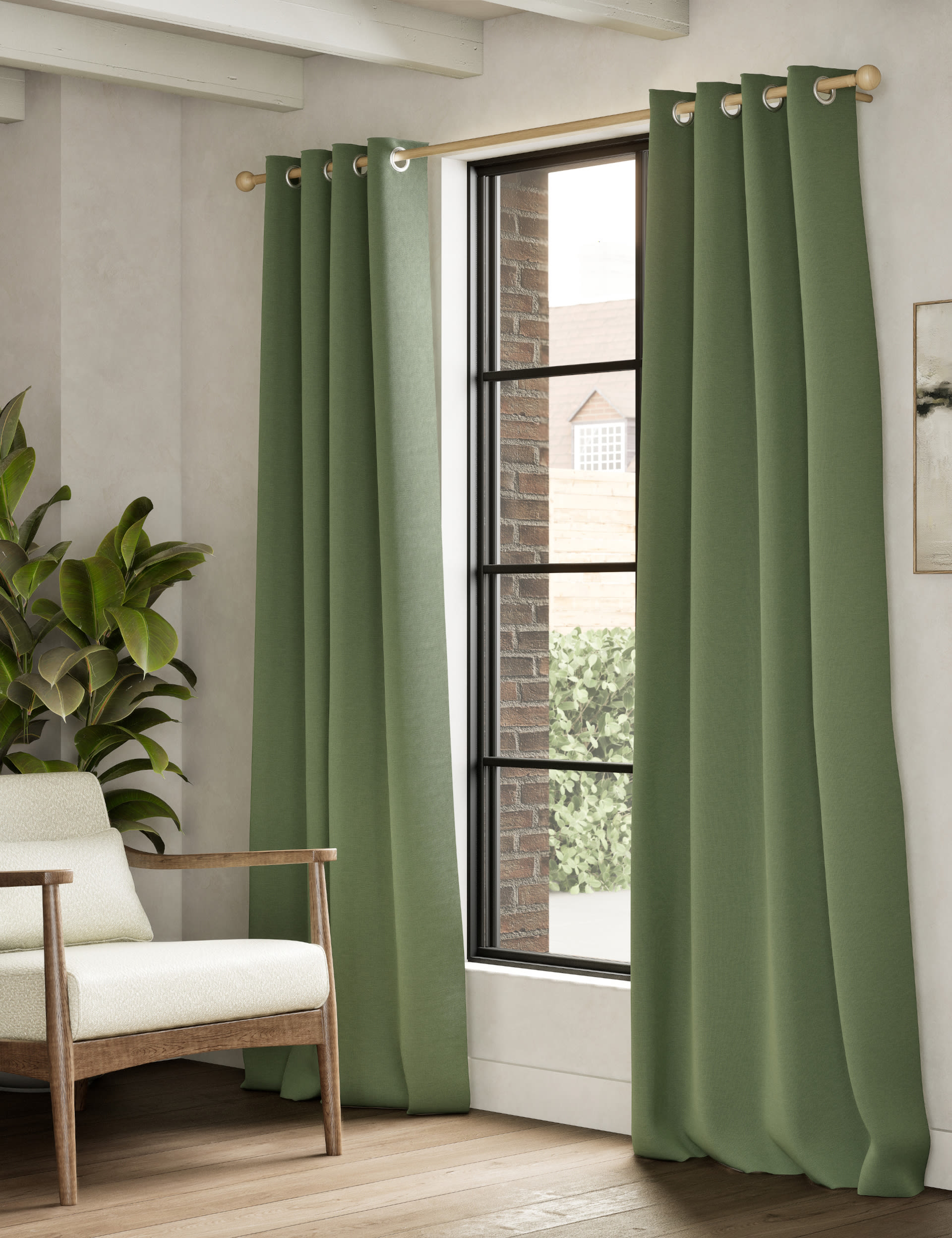 M&S Collection Brushed Eyelet Blackout Thermal Curtains - NAR54 - Olive, Bronze,Olive