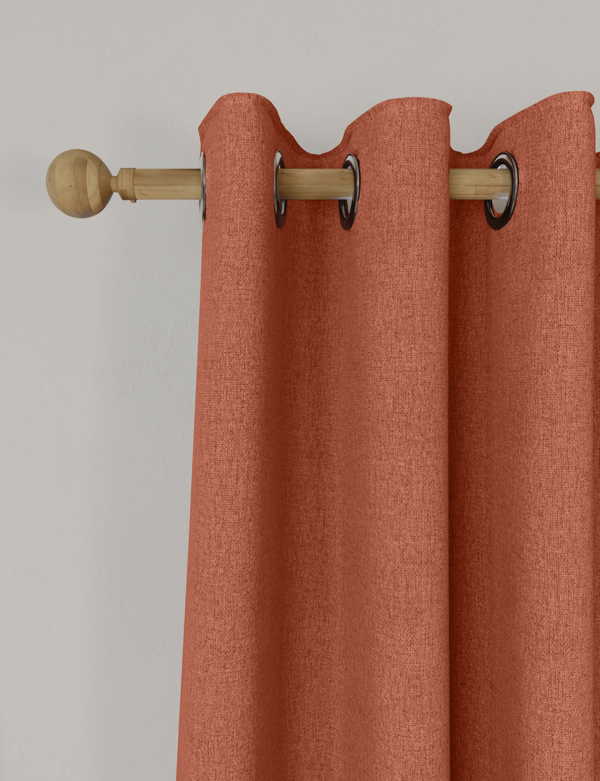 M&S Collection Brushed Eyelet Blackout Thermal Curtains - WDR90 - Terracotta, Dark Red,Mid Blue,Crea