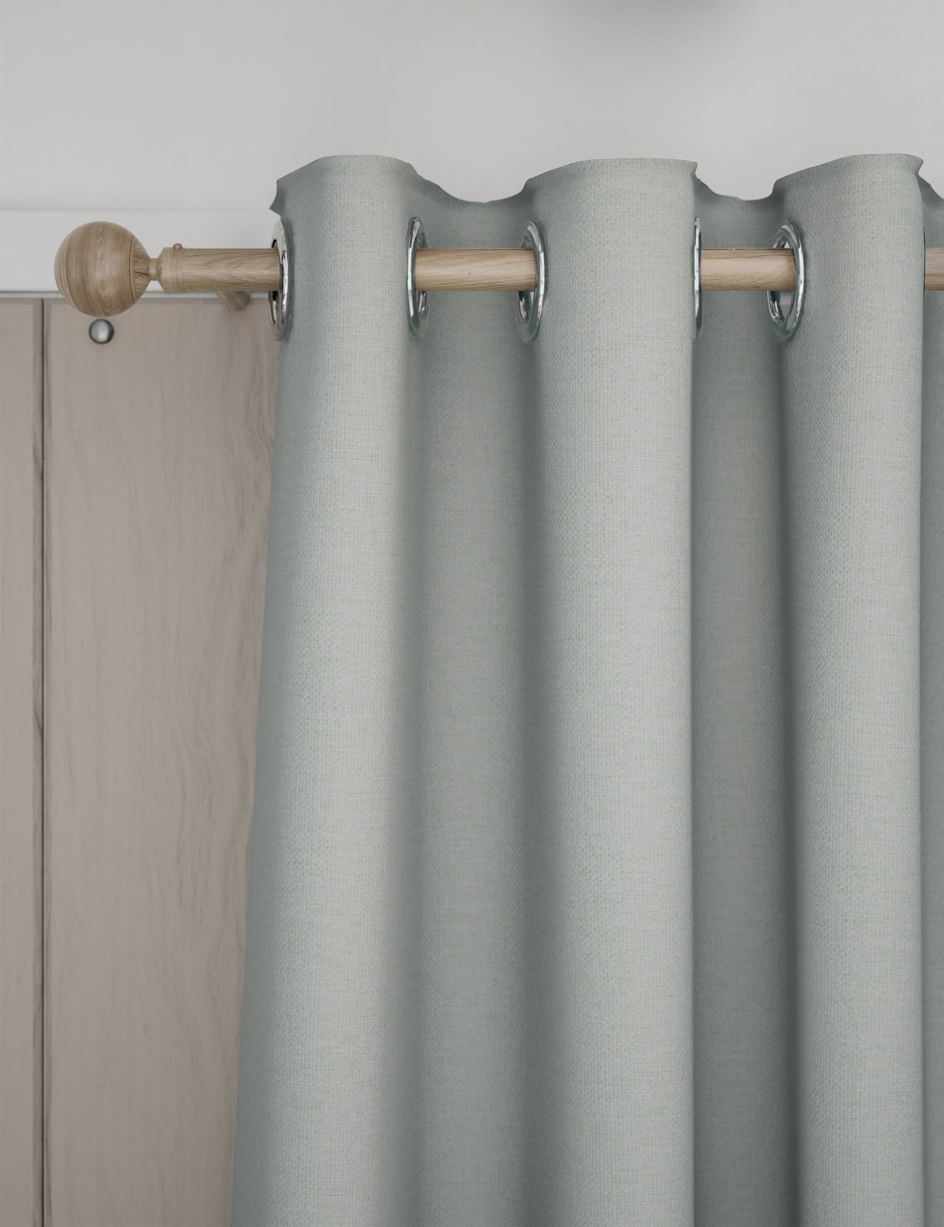 M&S Collection Brushed Eyelet Blackout Thermal Curtains - WDR72 - Grey, Bronze,Olive,Neutral,Grey