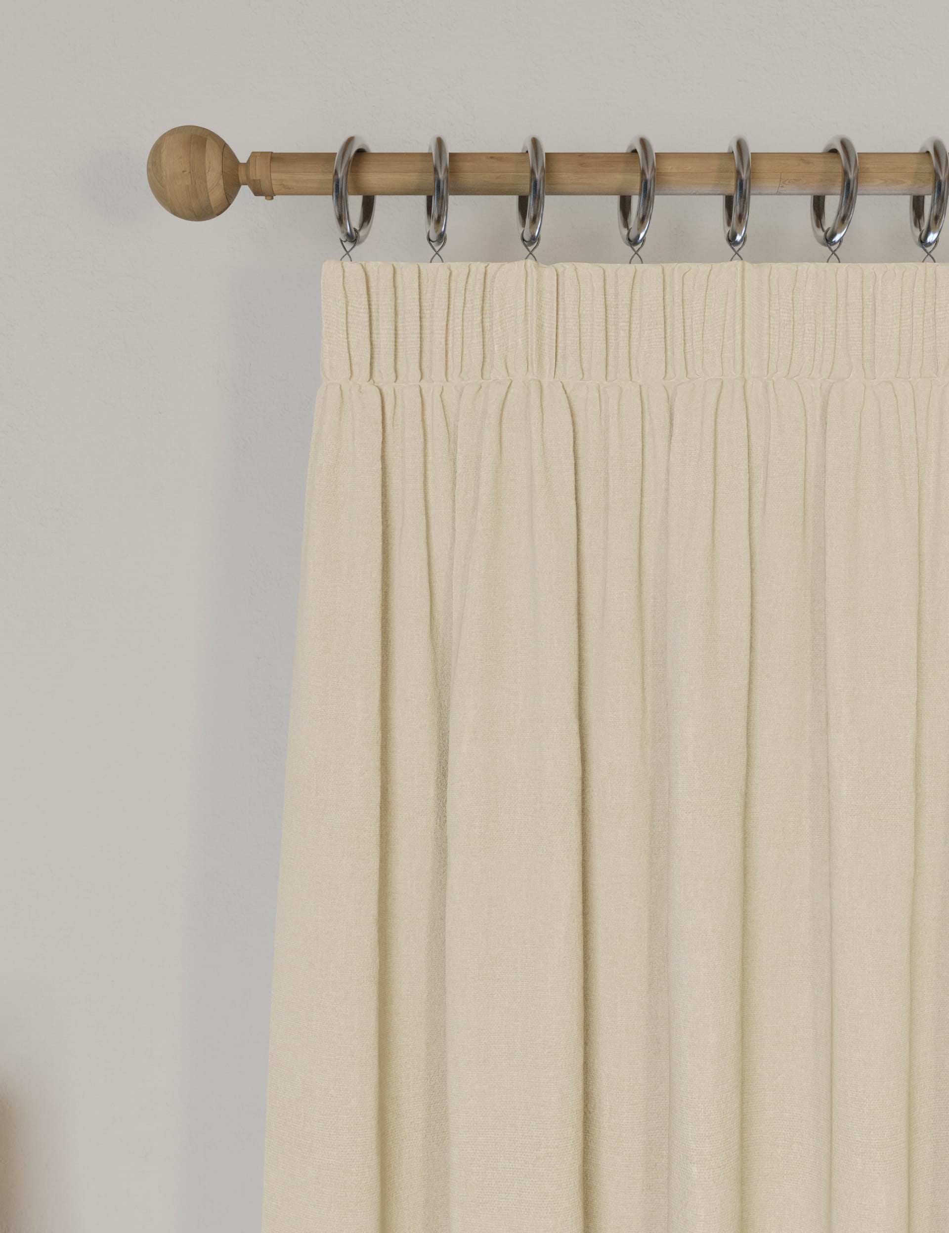 M&S Collection Brushed Pencil Pleat Blackout Thermal Curtains - EW90 - Cream, Blue,Terracotta,Sage,D