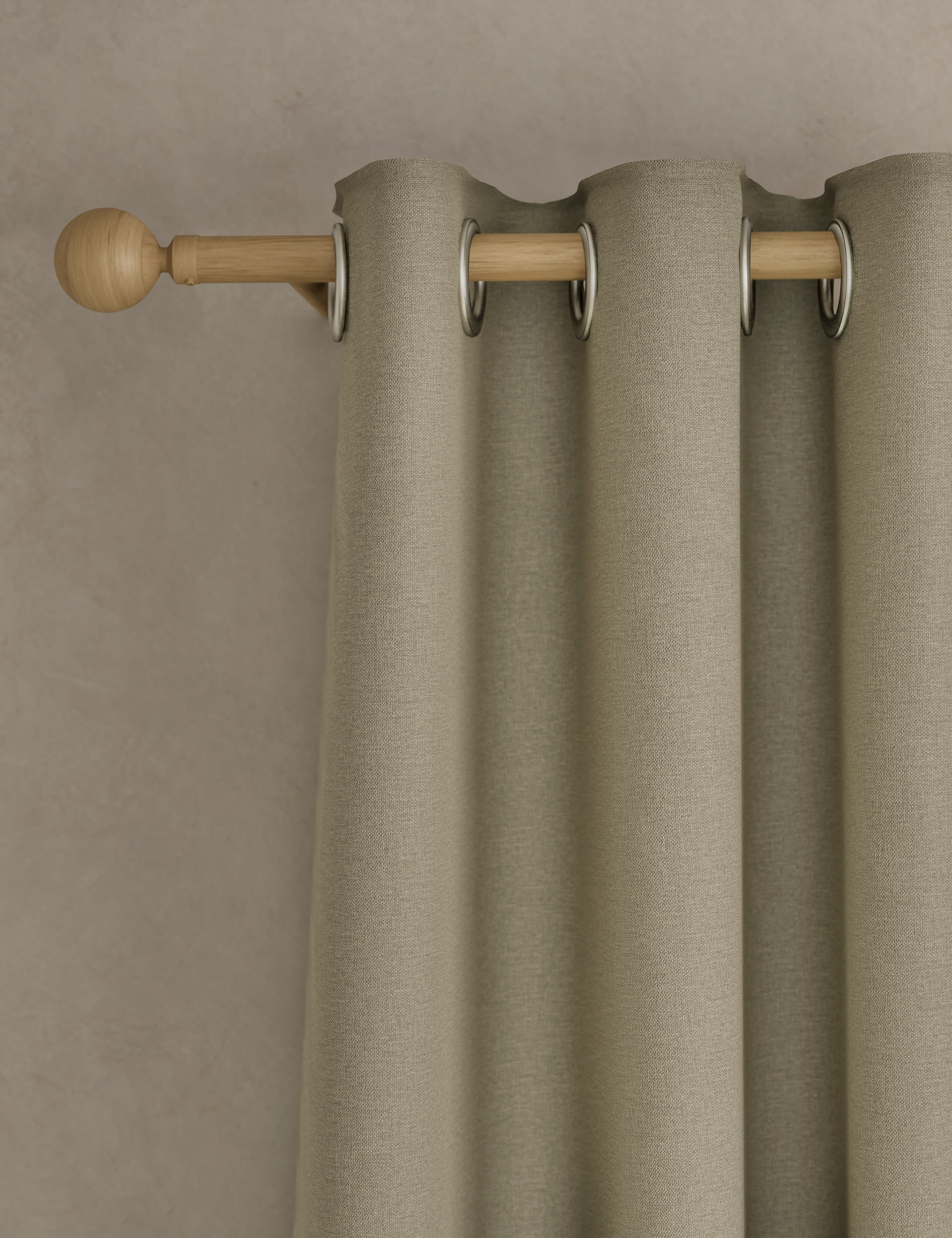 M&S Collection Brushed Eyelet Ultra Thermal Blackout Curtains - WDR54 - Neutral, Neutral,Sage,Charco