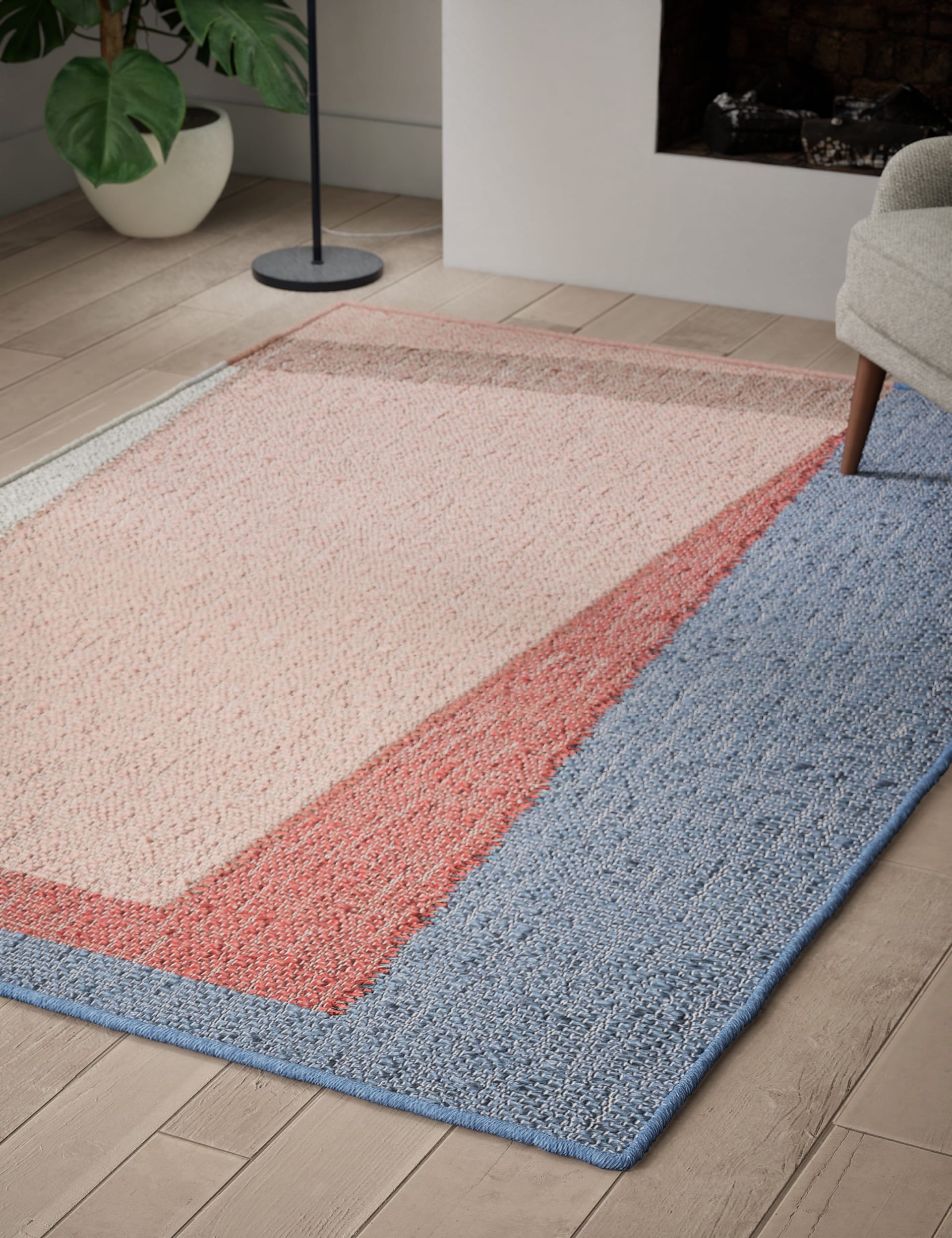 M&S Collection Abstract Jute Rug - Large - Multi, Multi