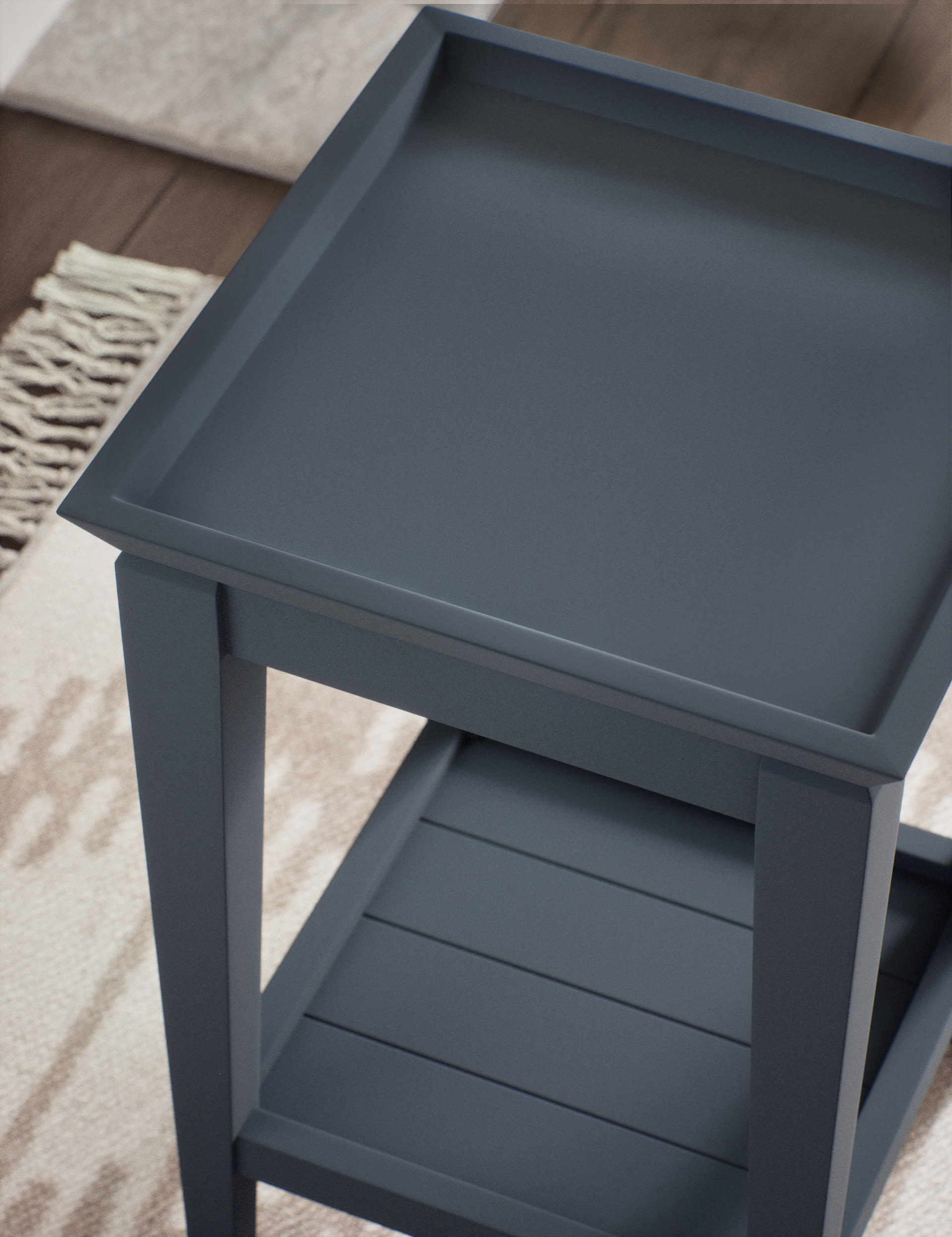 M&S Collection Sandbanks Side Table - Slate Blue, Slate Blue