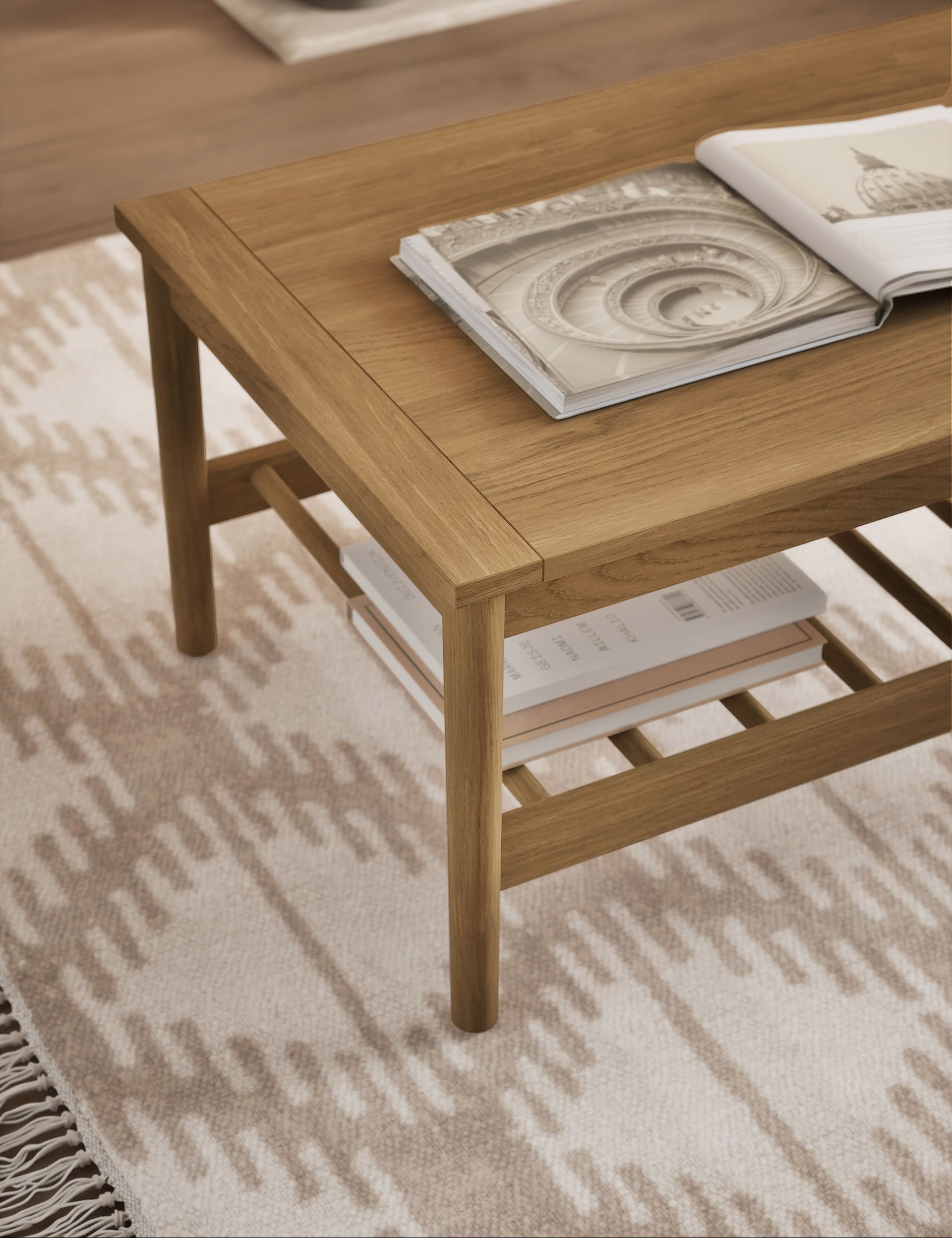 M&S Collection Newark Spindle Coffee Table - Oak, Oak