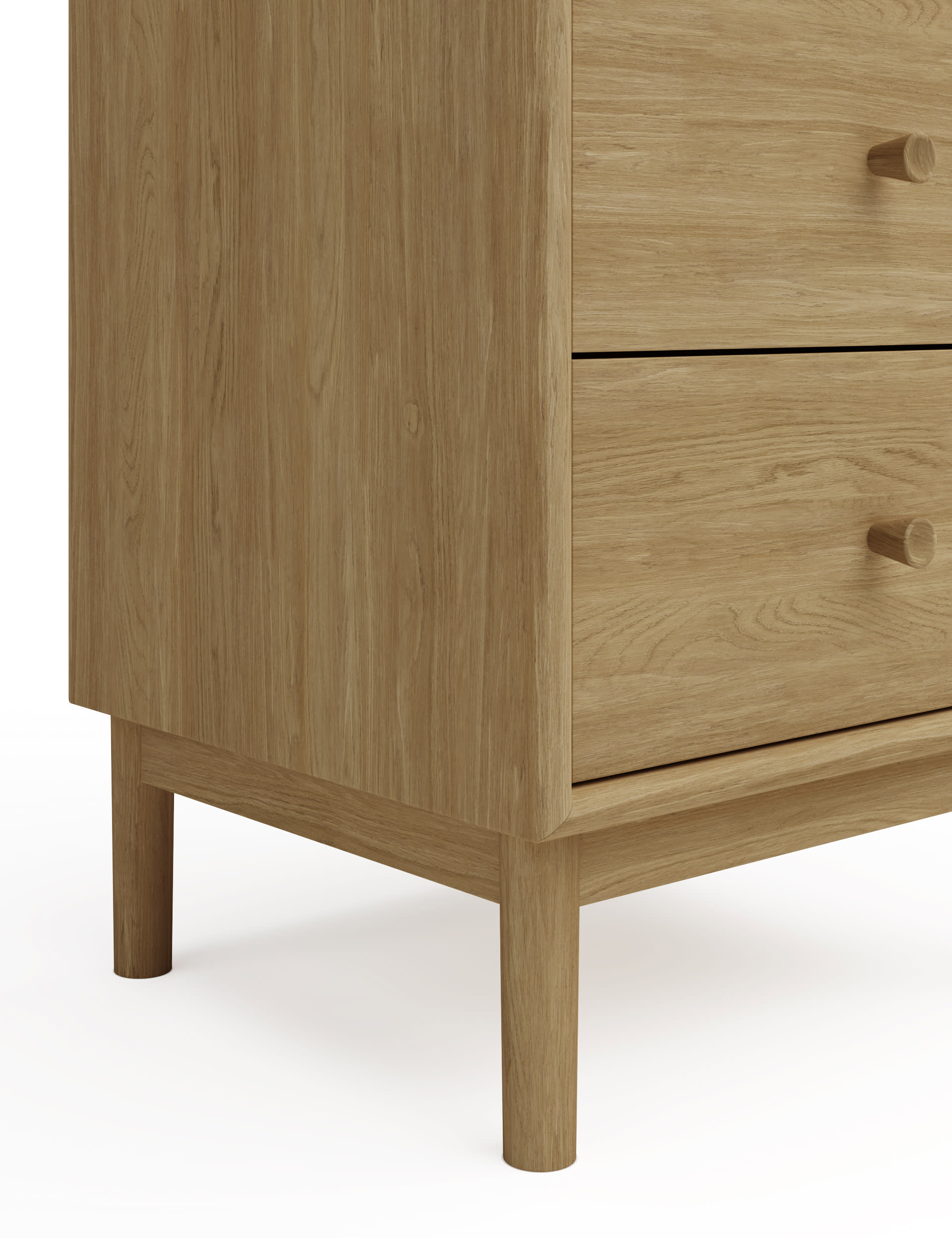 M&S Collection Newark 2 Drawer Bedside Table - Oak, Oak