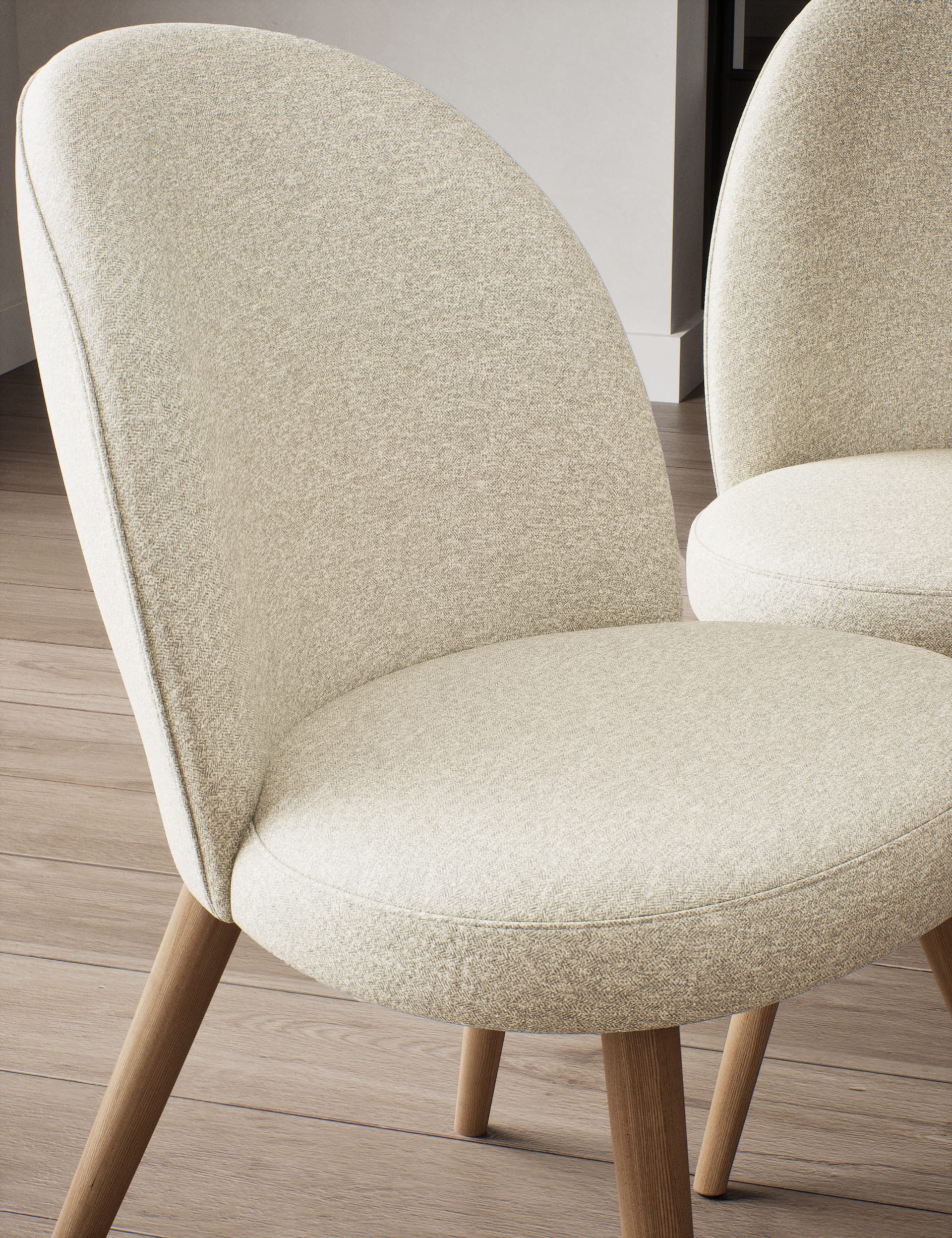 M&S Collection Set of 2 Nord Dining Chairs - Light Natural, Light Natural,Mid Grey