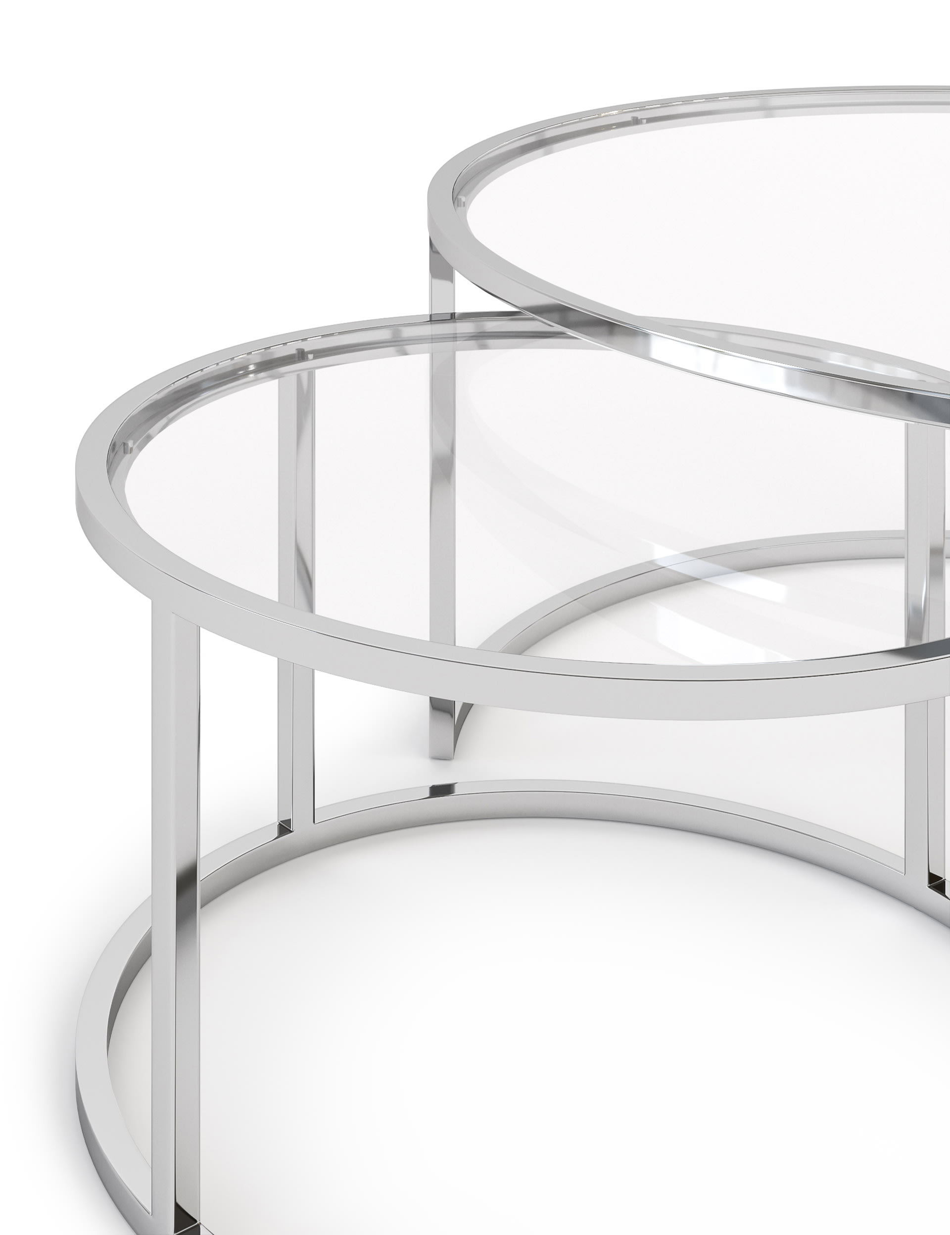 M&S Collection Milan Nesting Coffee Tables - Chrome, Black,Chrome