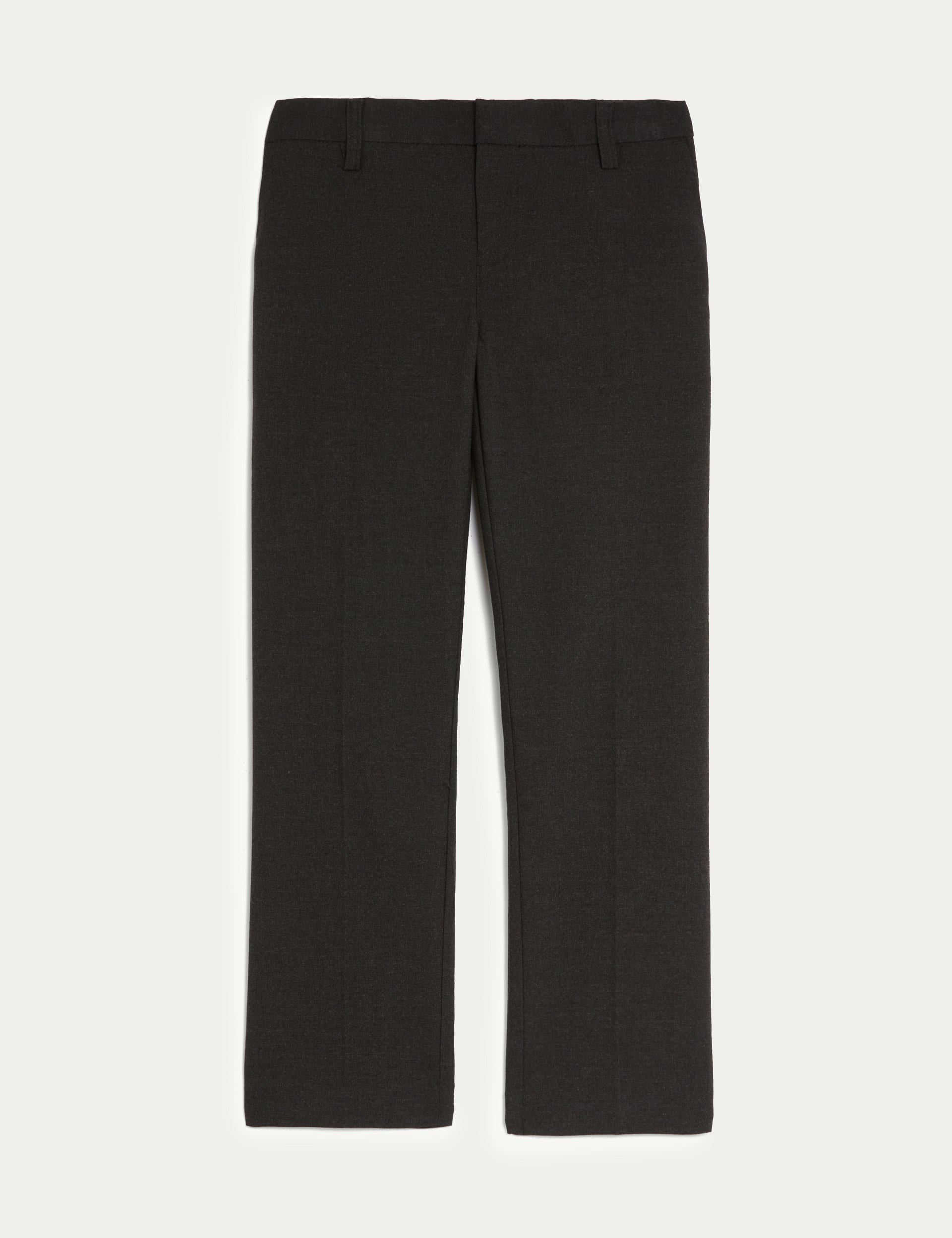 M&S Collection Boys Slim Leg Longer Length School Trousers (2-18 Yrs) - 9-10YXL - Charcoal, Black,Ch