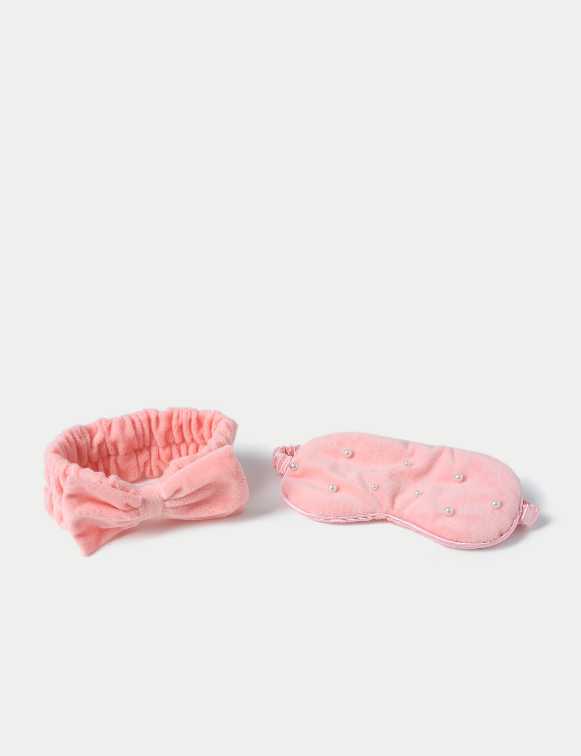 M&S Collection Girls Pink Eye Mask and Beauty Band, Pink