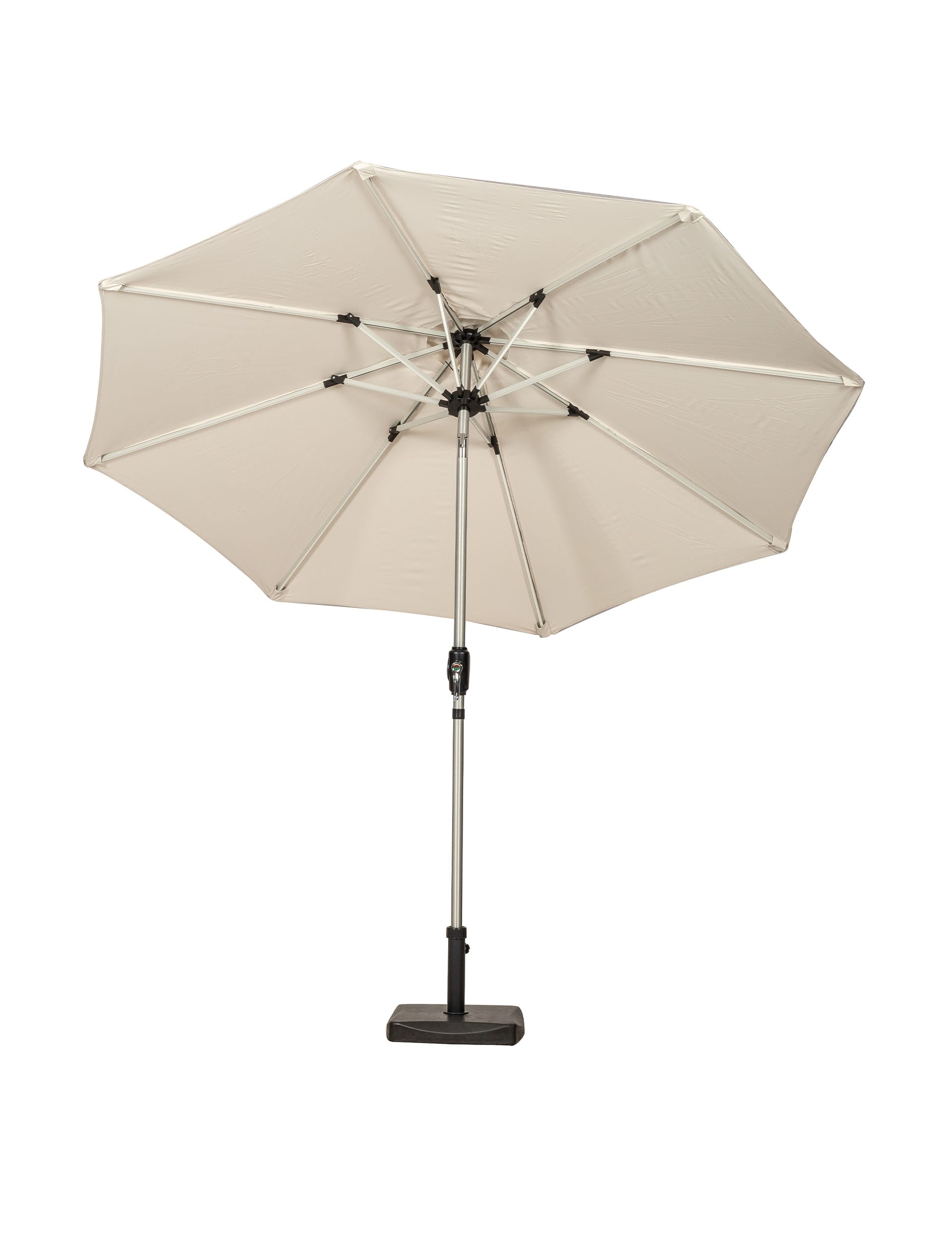 Royalcraft Crank and Tilt LED Strip Parasol - Ivory, Ivory,Grey