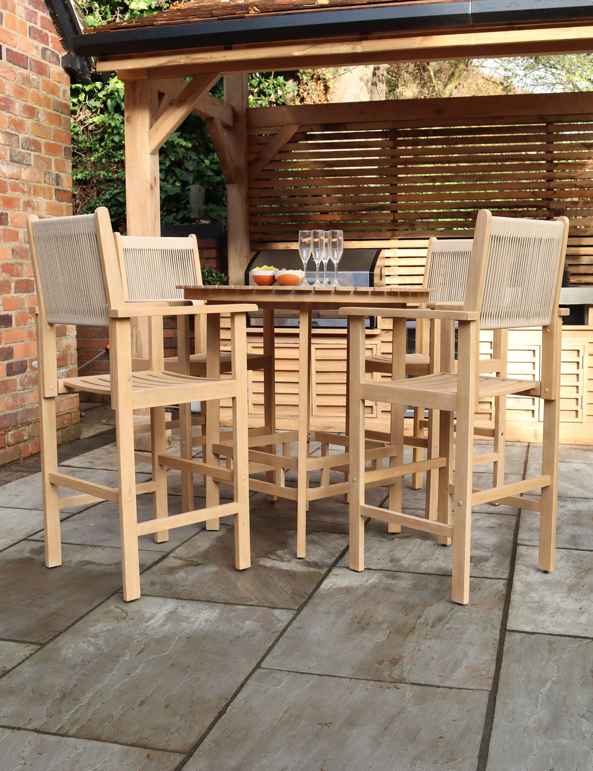 Royalcraft Roma 4 Seater Garden Table and Chairs - Beige, Beige